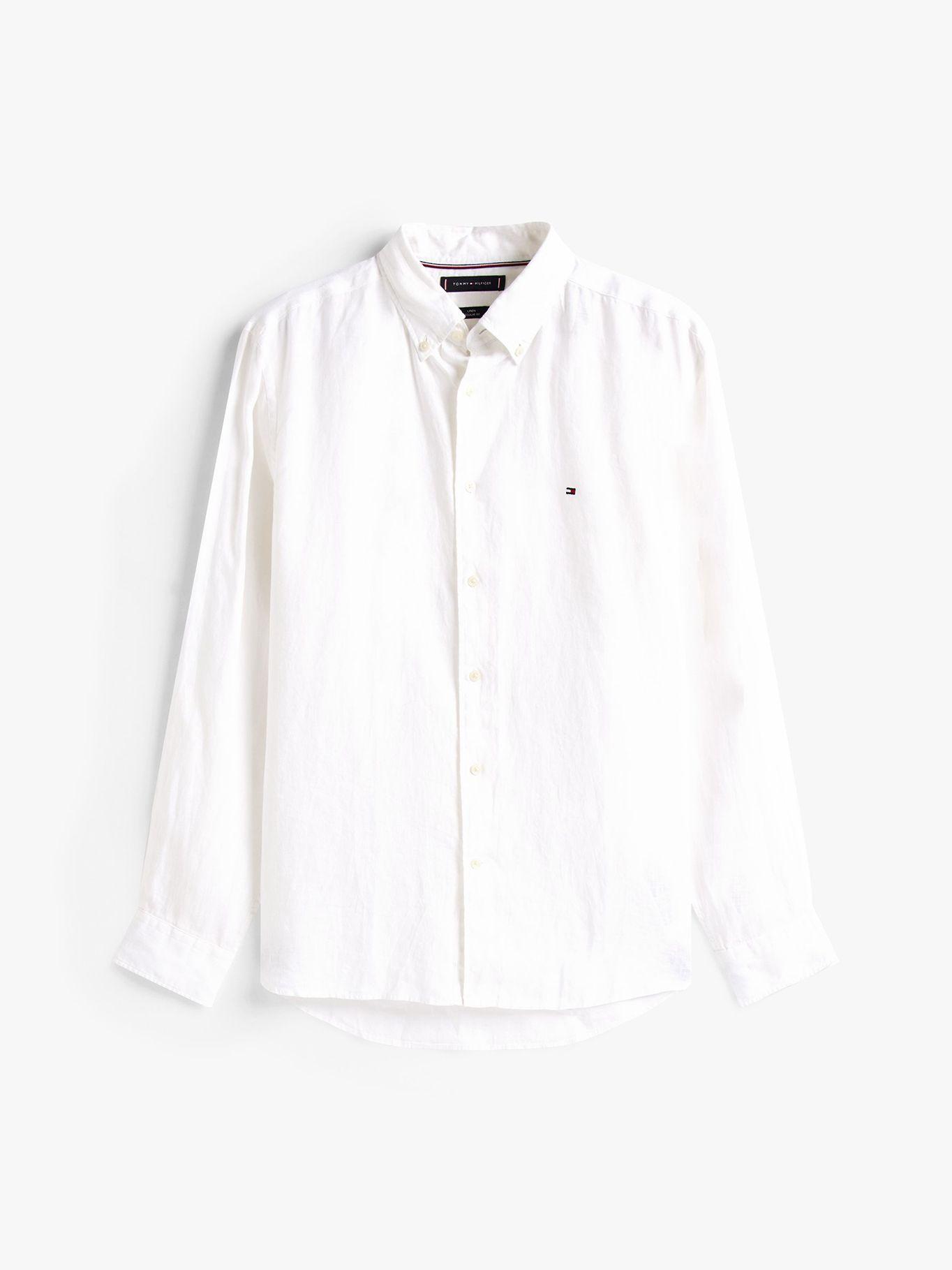 Camisa Solid Regular Fit Con Logo Blanco Tommy Hilfiger-4