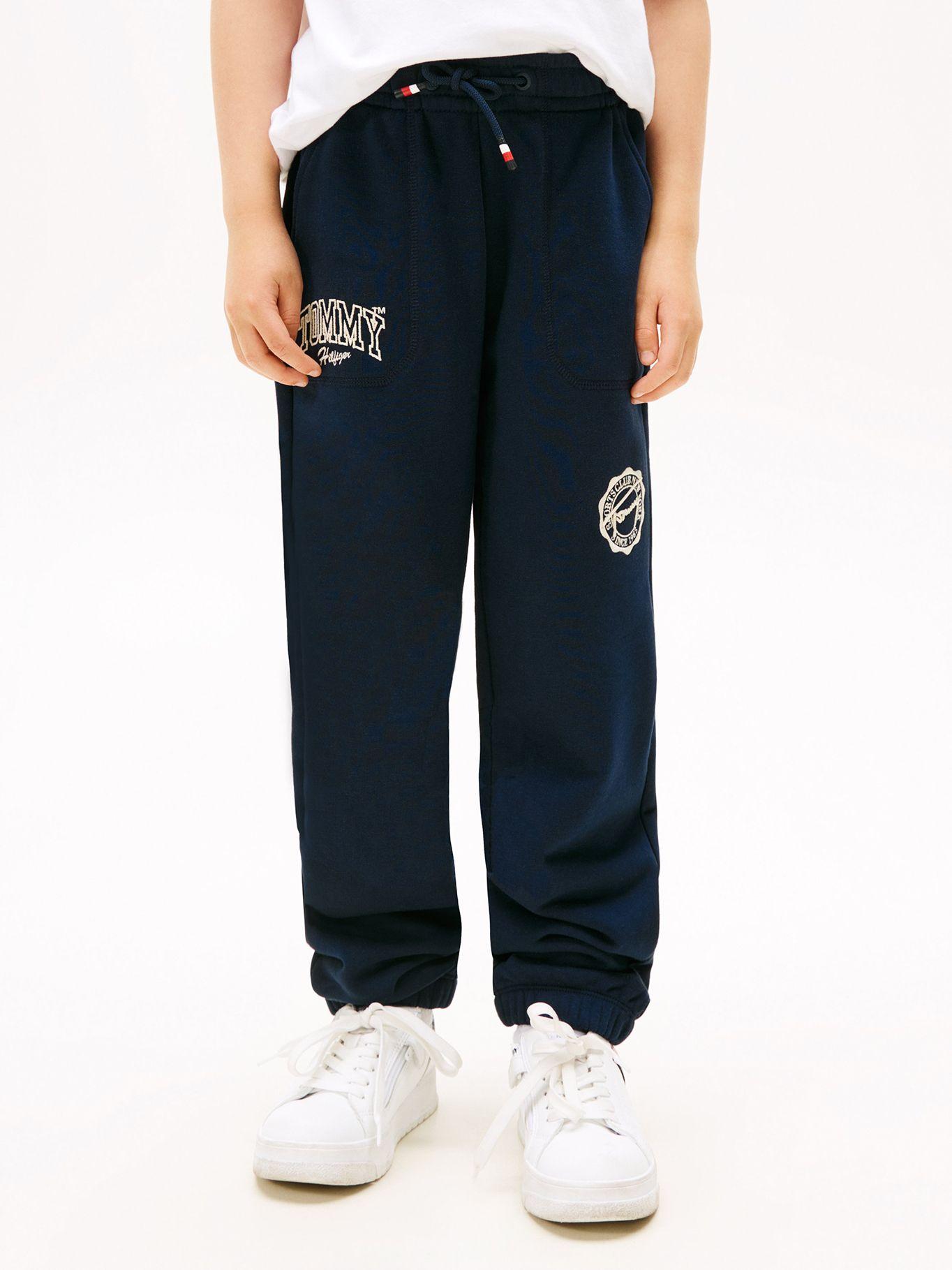 Jogger Regular Con Logos Bordados Azul Tommy Hilfiger-1