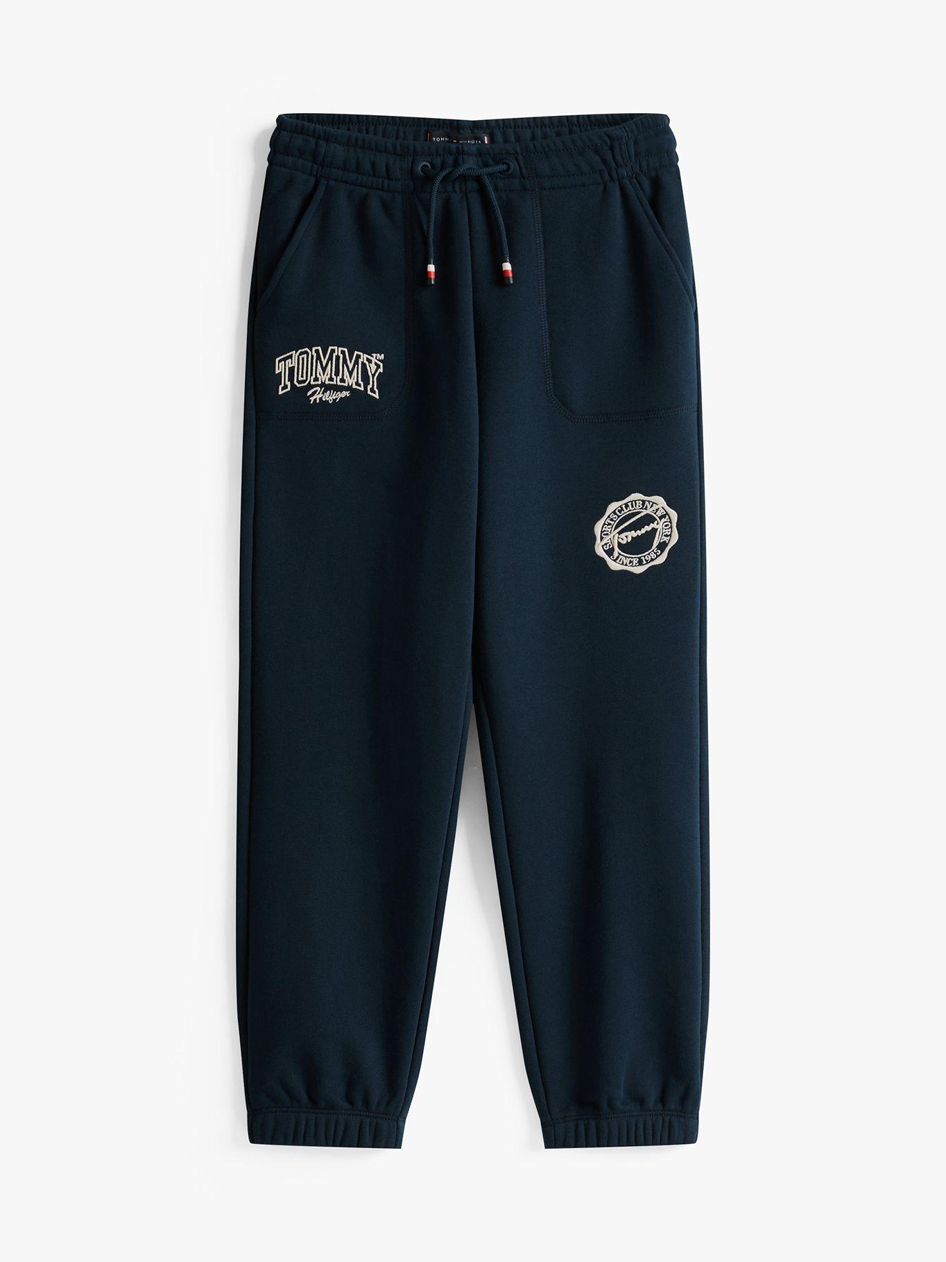 Jogger Regular Con Logos Bordados Azul Tommy Hilfiger-4