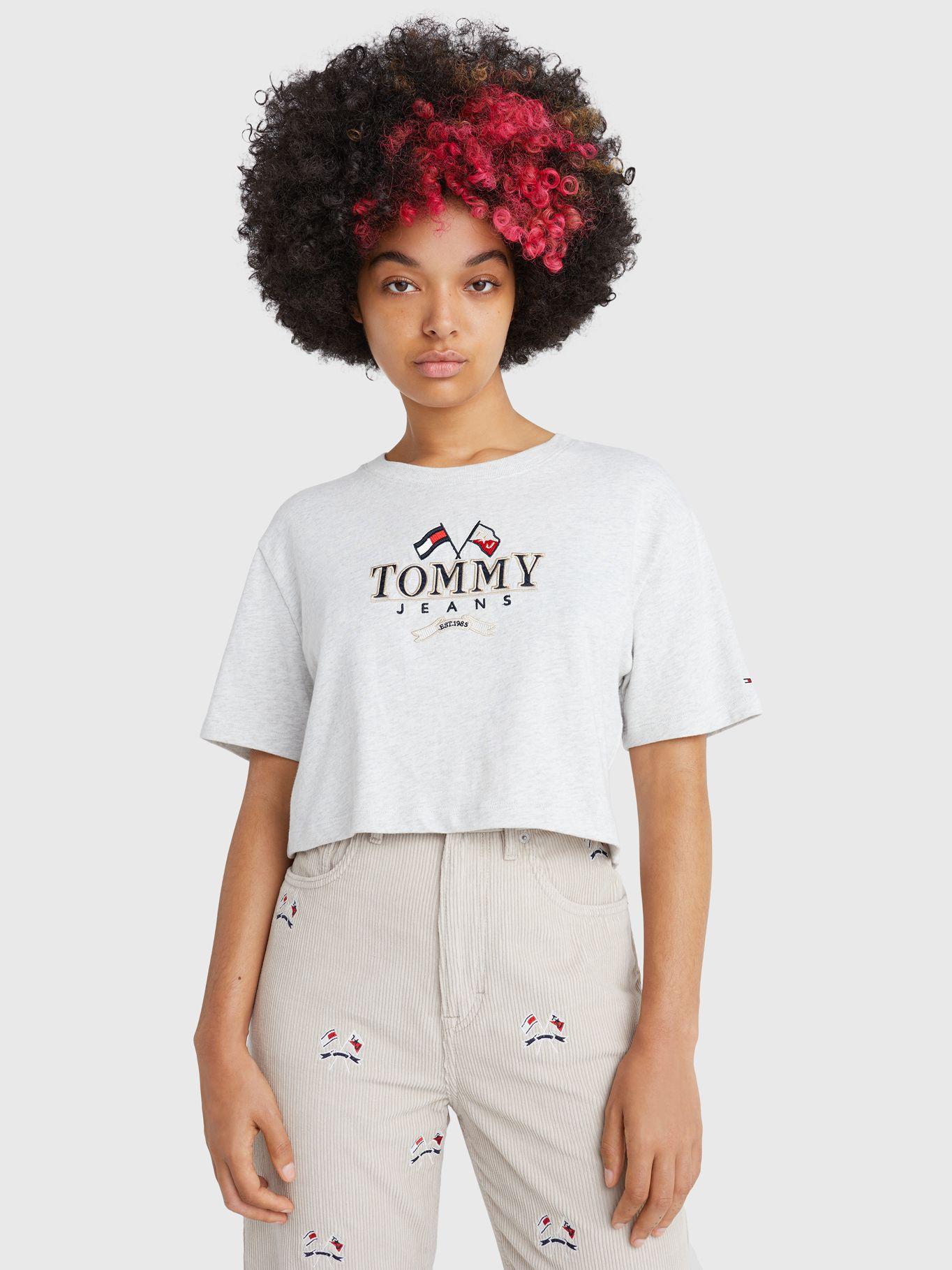 Polera Modern Super Cropped Gris Tommy Hilfiger-0