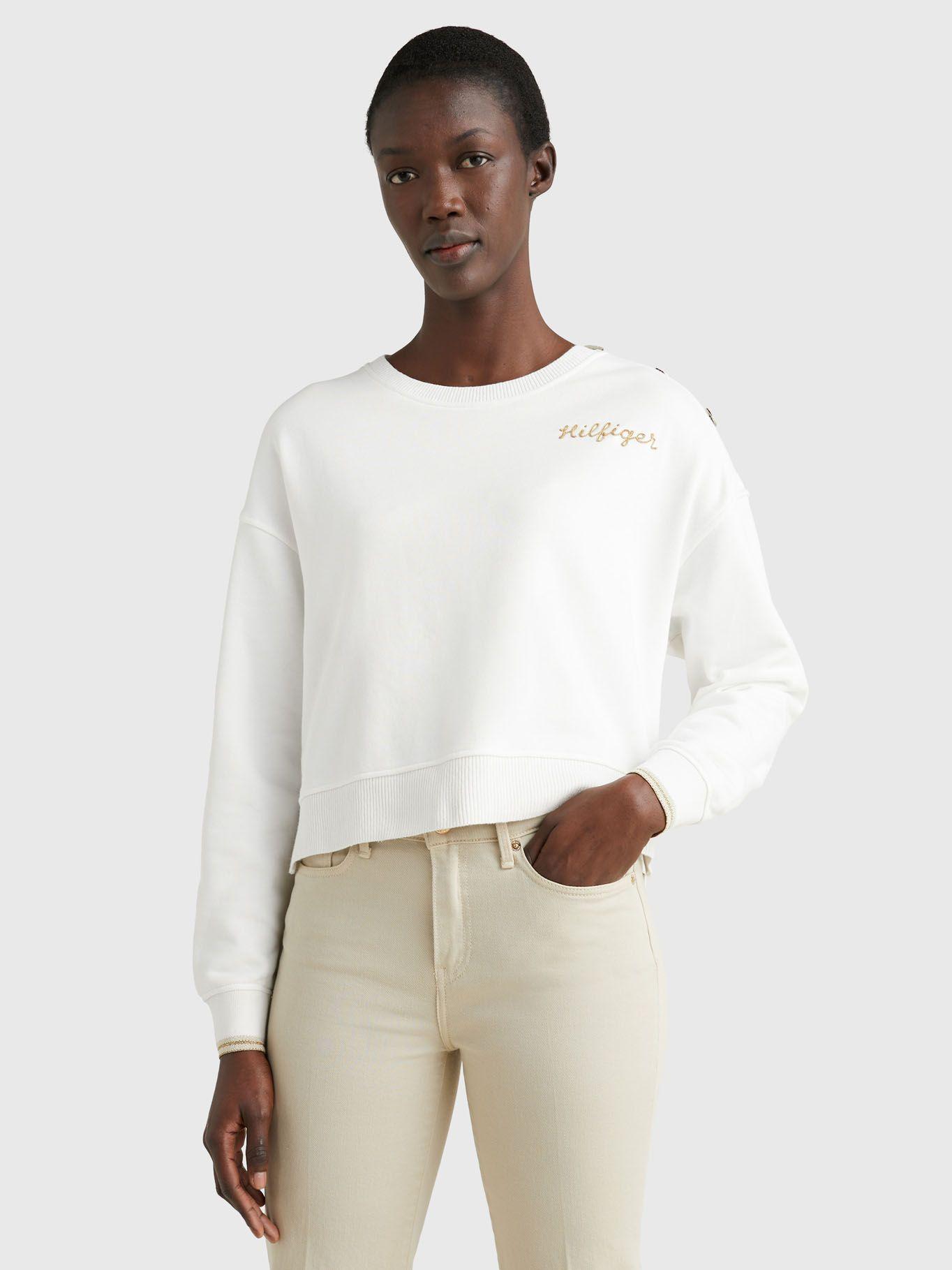 Polerón Relaxed Con Logo Bordado Blanco Tommy Hilfiger-0