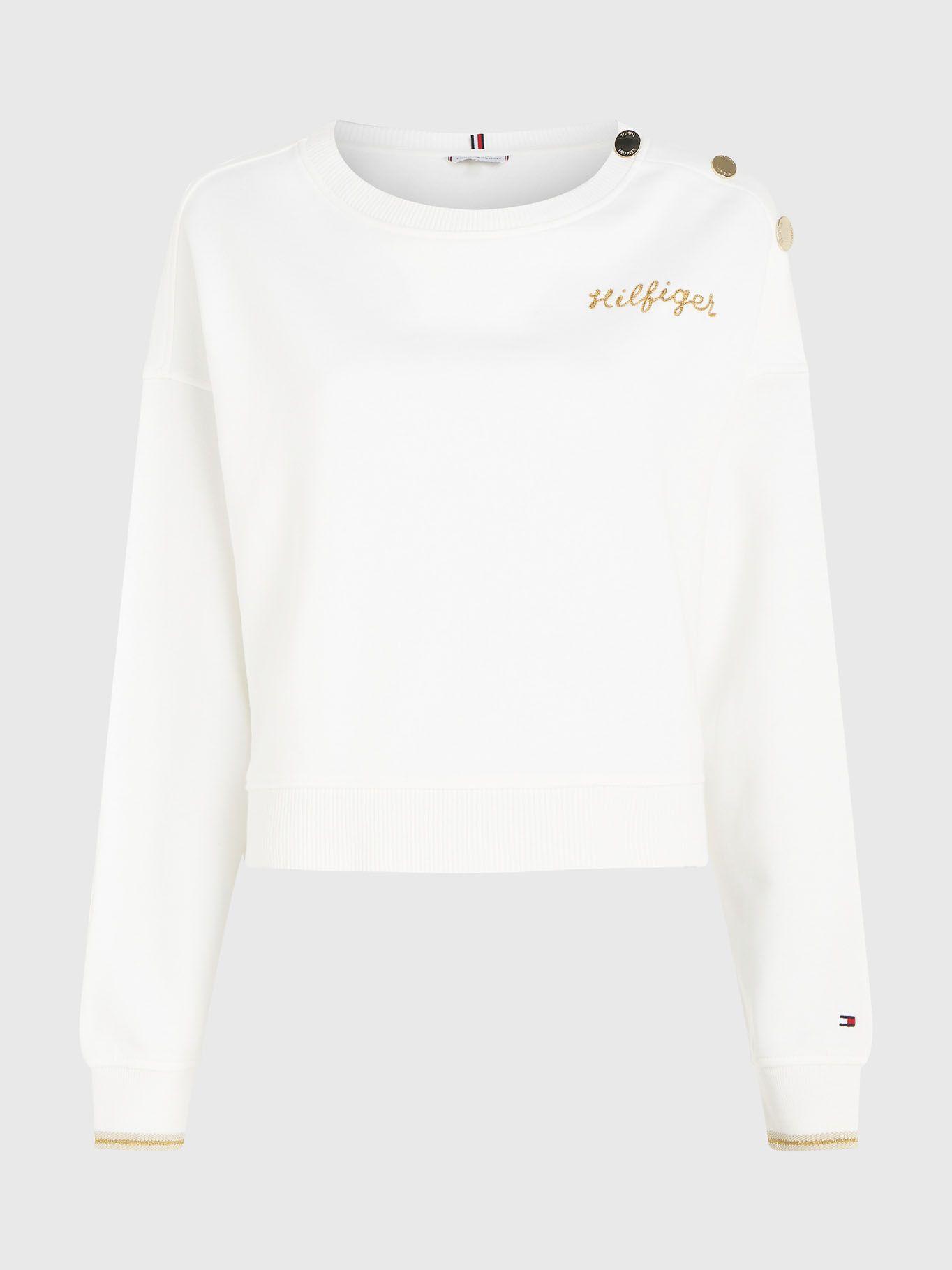 Polerón Relaxed Con Logo Bordado Blanco Tommy Hilfiger-4