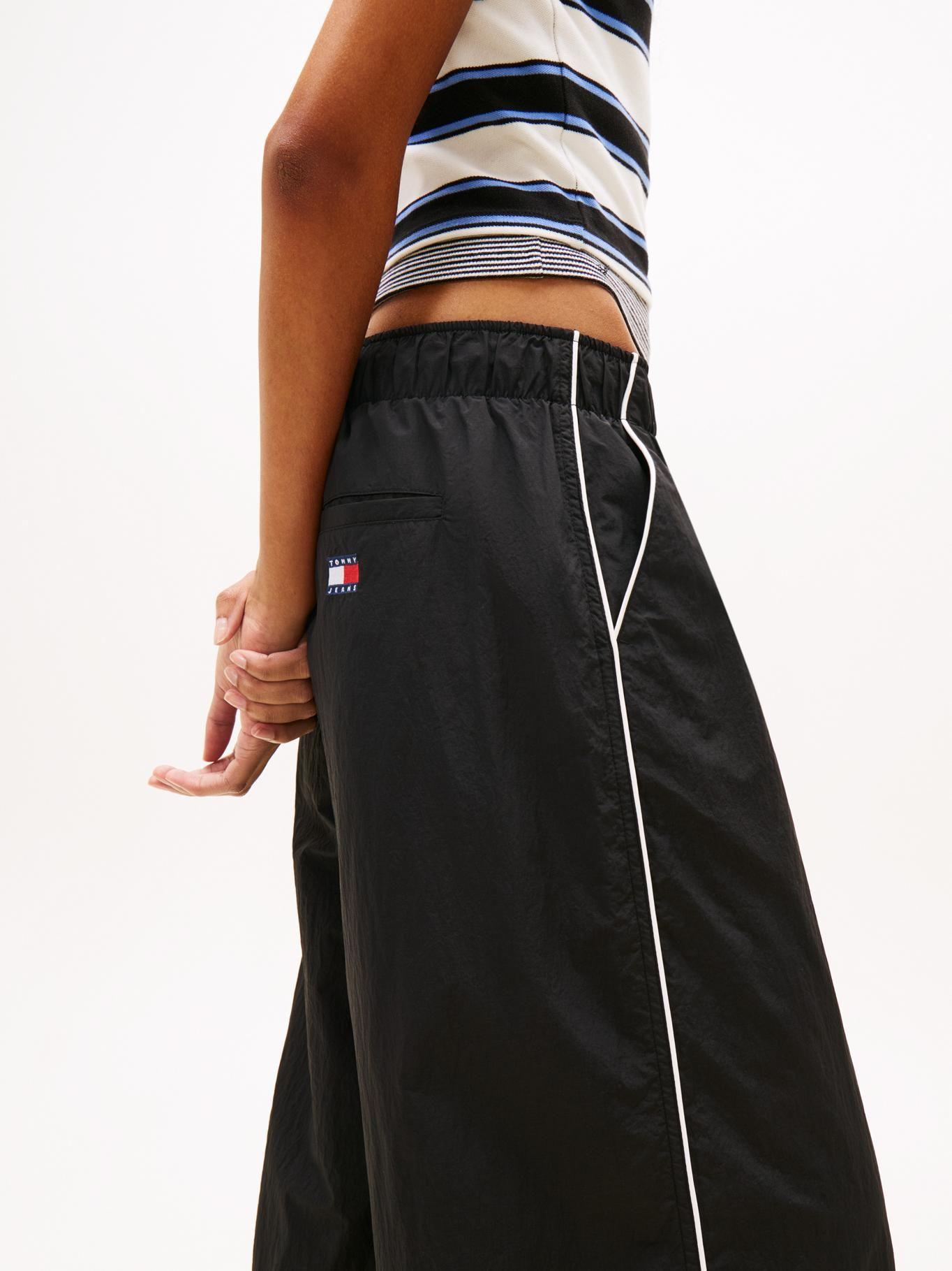 Pantalón Wide Track Con Logo Tommy Jeans Negro-4