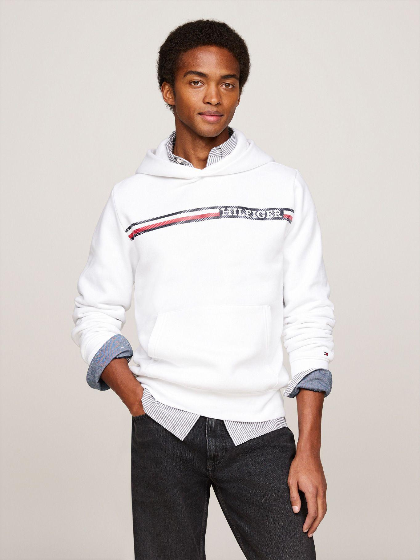 Polerón Hoodie Con Logo Stripe Blanco Tommy Hilfiger-0