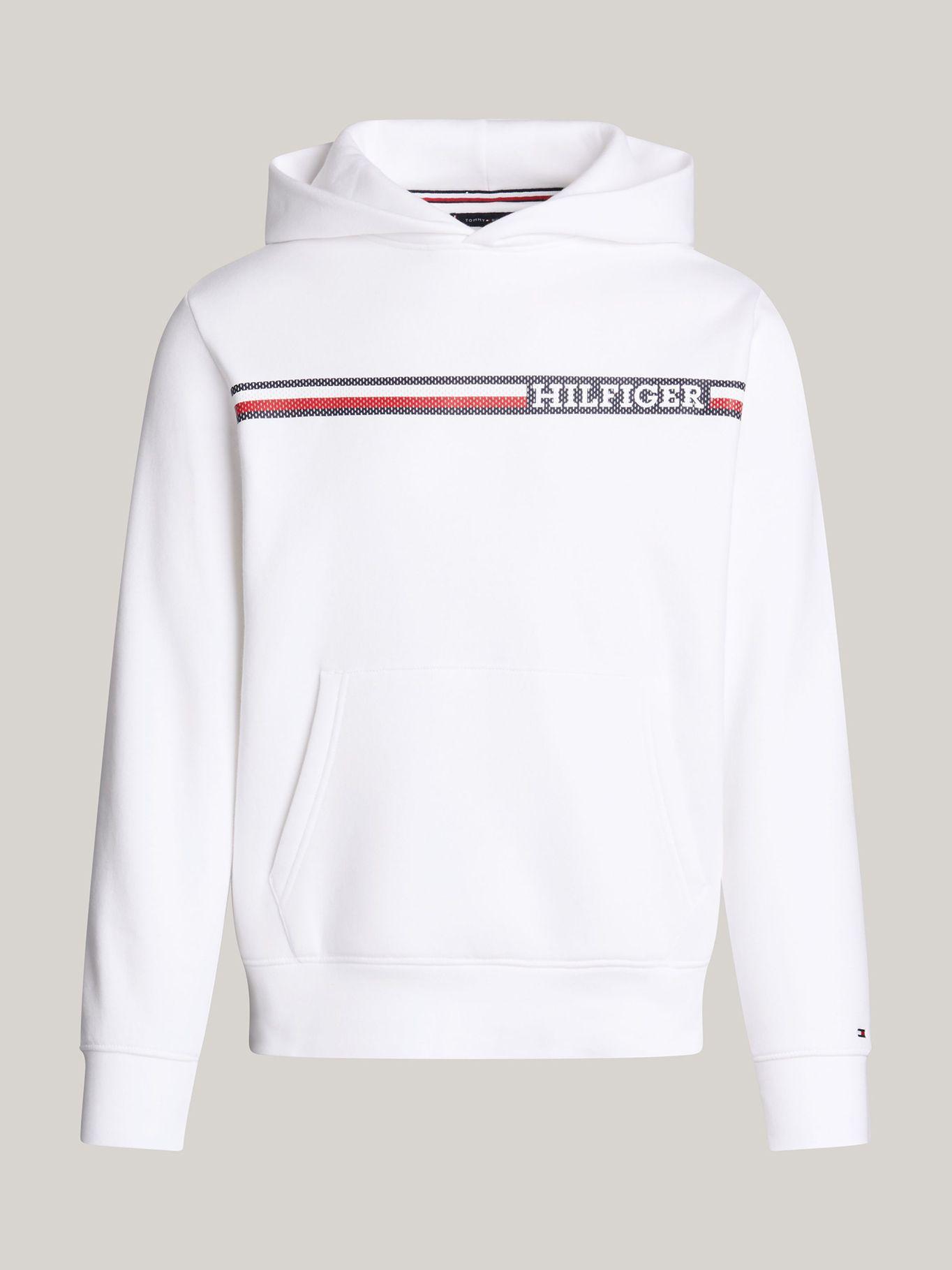 Polerón Hoodie Con Logo Stripe Blanco Tommy Hilfiger-4