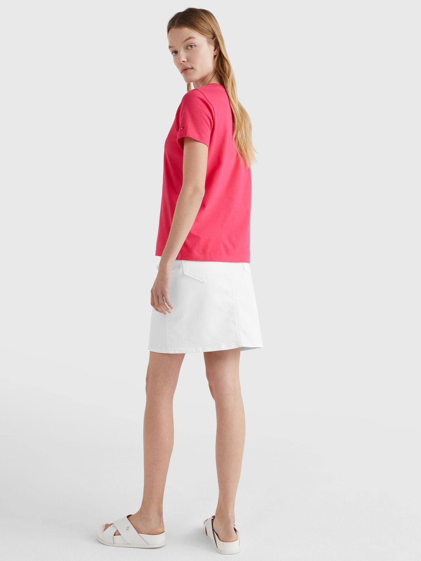 Polera Essential C-Neck Logo Rosado Tommy Hilfiger M23-1