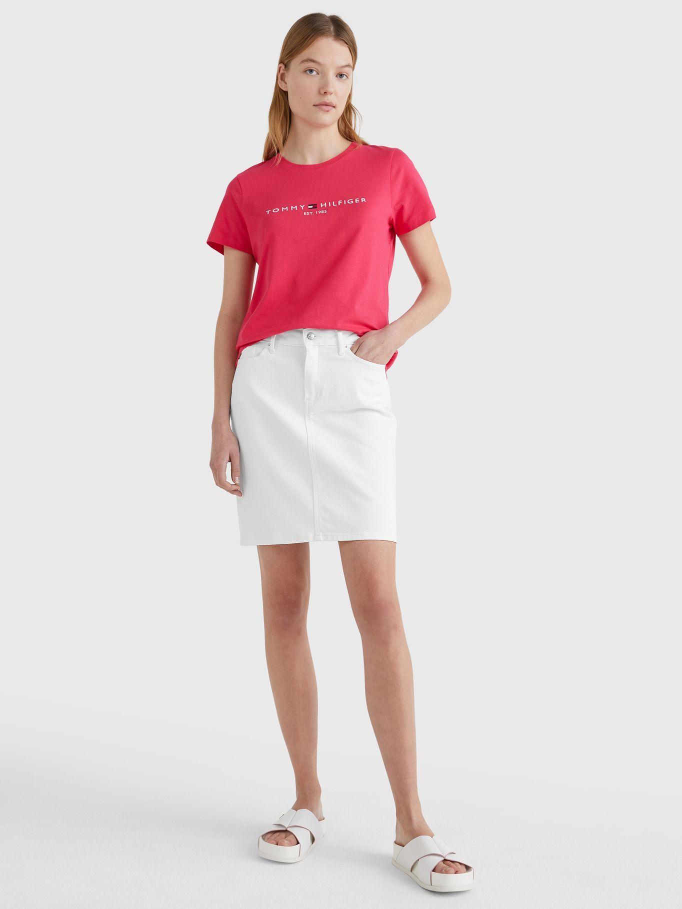Polera Essential C-Neck Logo Rosado Tommy Hilfiger M23-0