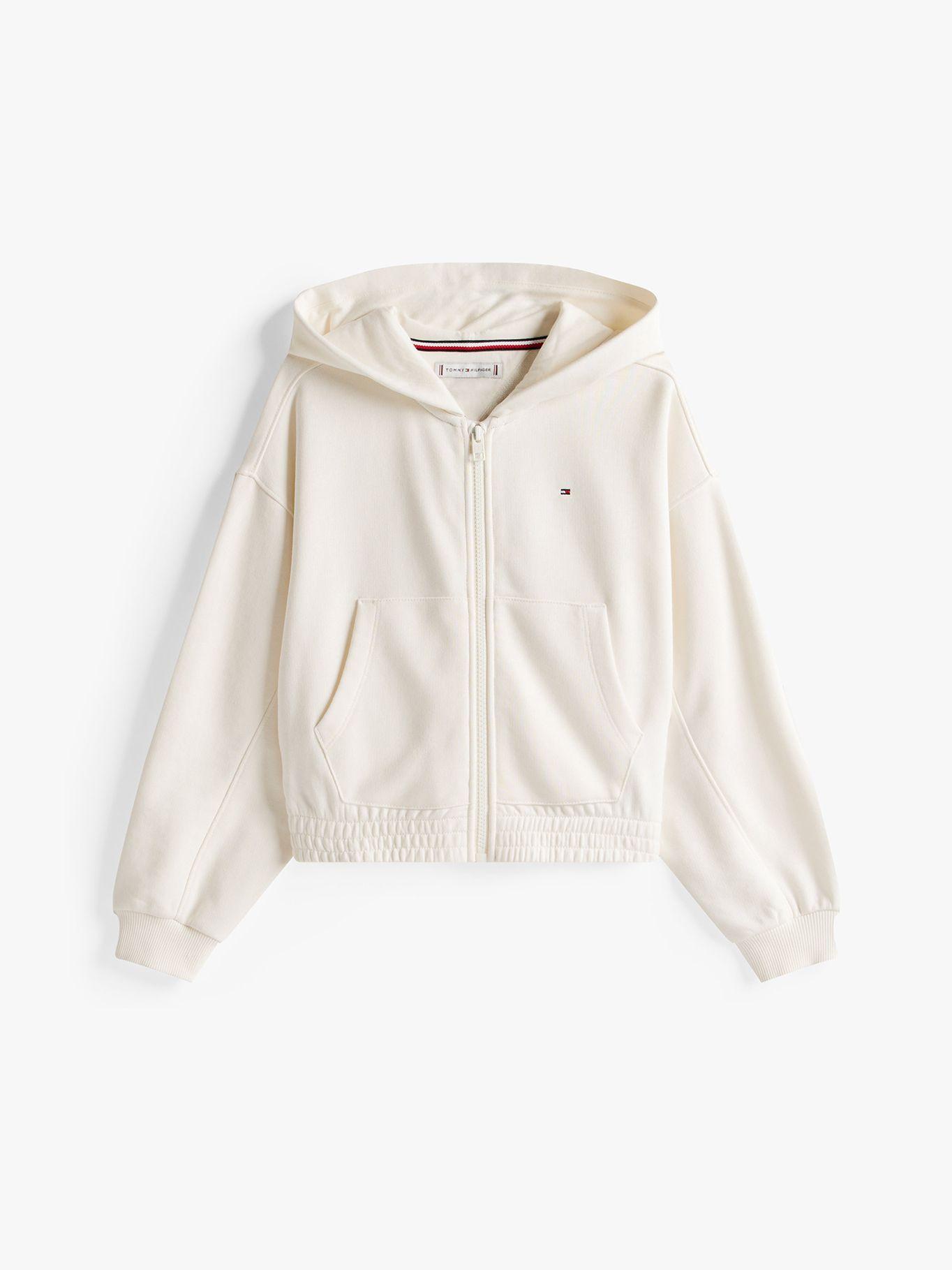 Polerón Hoodie Con Logo Y Cierre Blanco Tommy Hilfiger-5