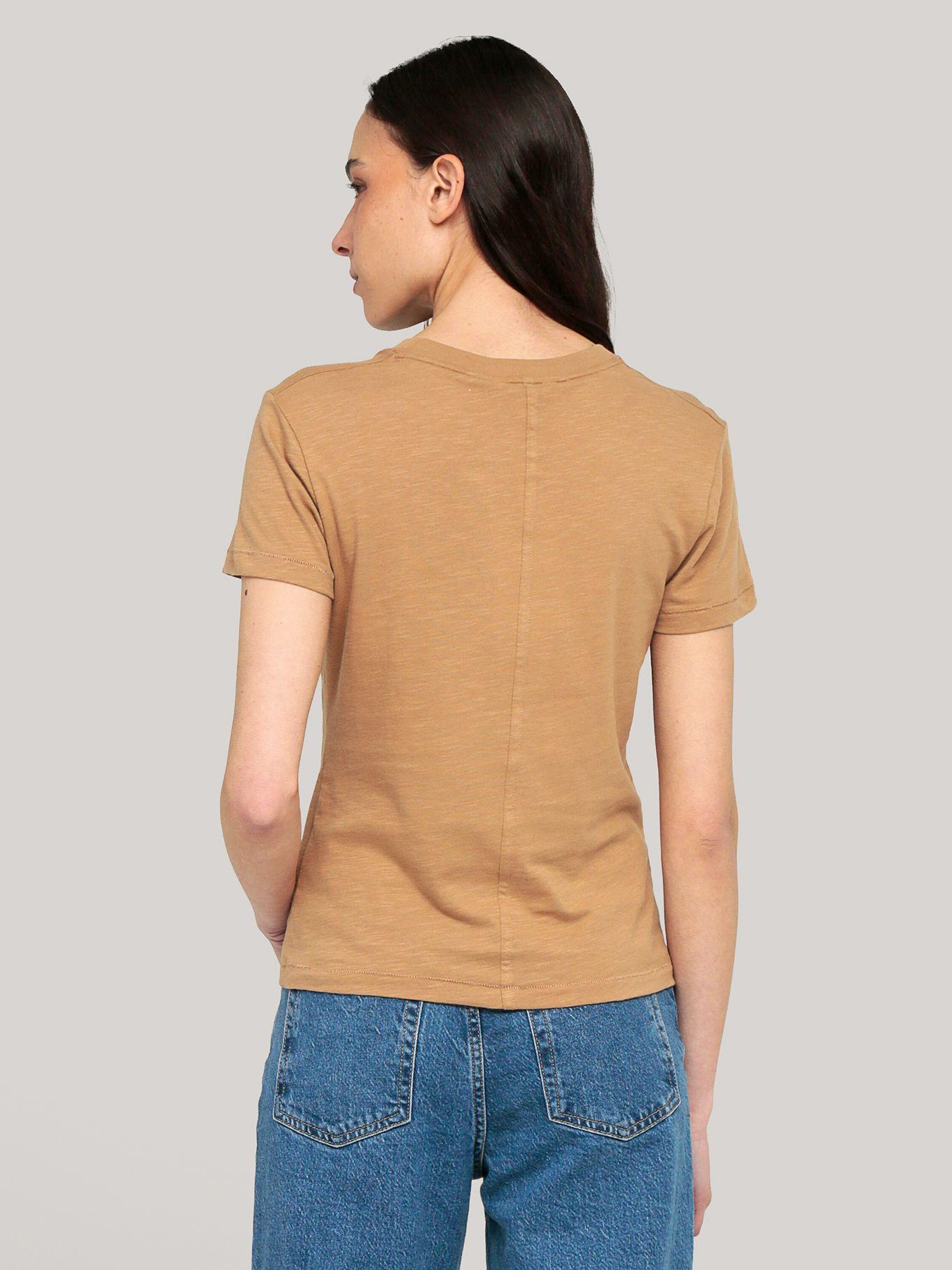 Polera De Corte Regular Con Logo Beige Tommy Hilfiger-3