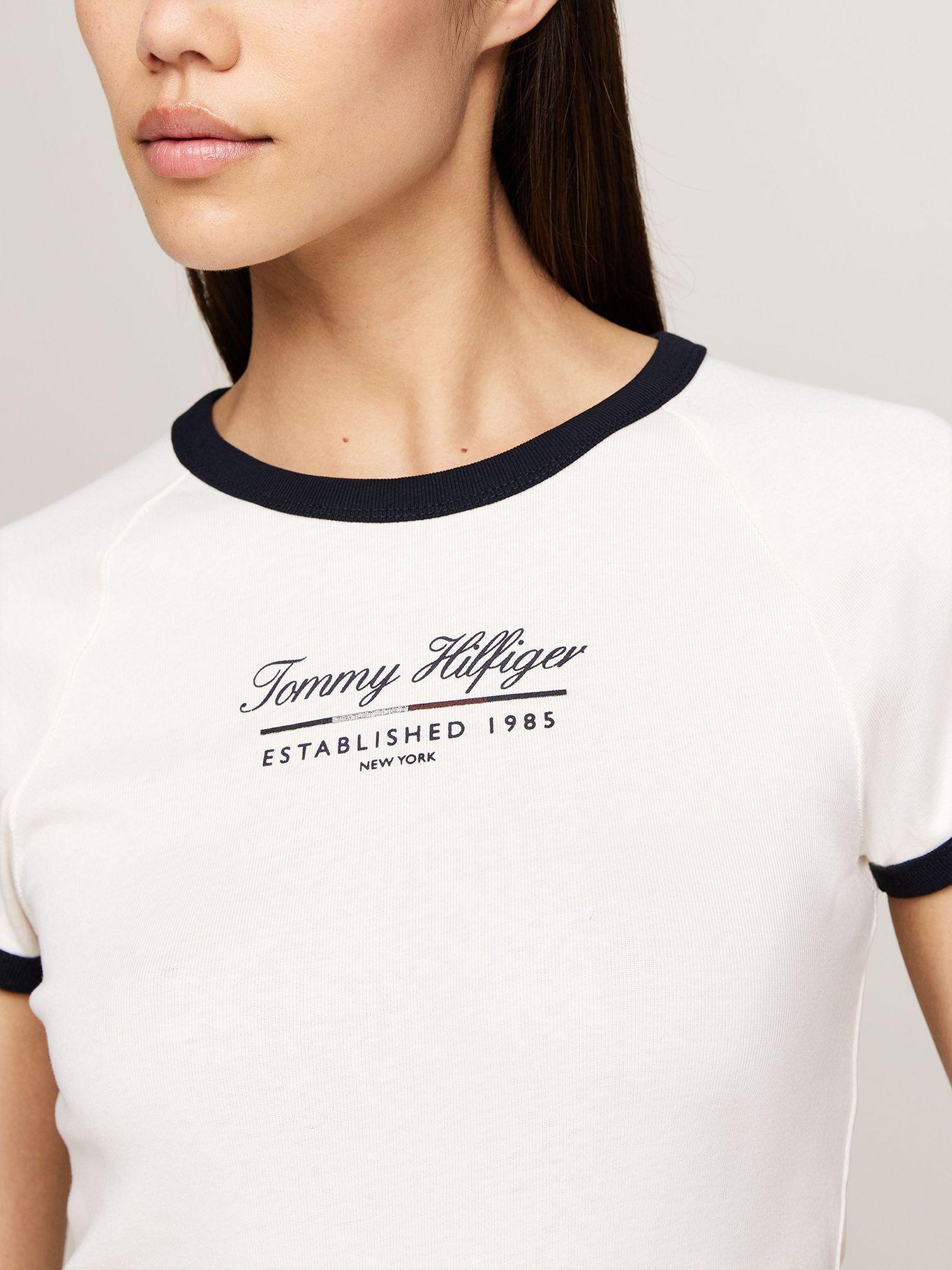 Polera Slim Fit Con Logo Script Blanco Tommy Hilfiger-4