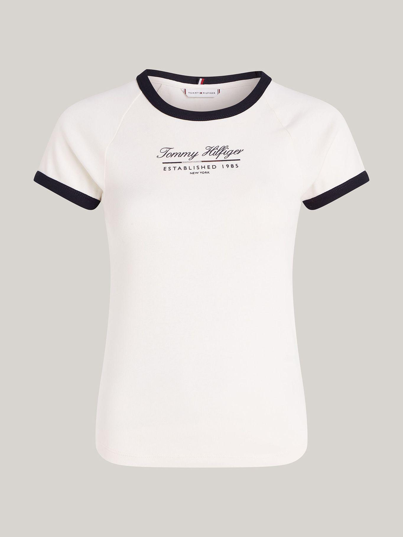 Polera Slim Fit Con Logo Script Blanco Tommy Hilfiger-5