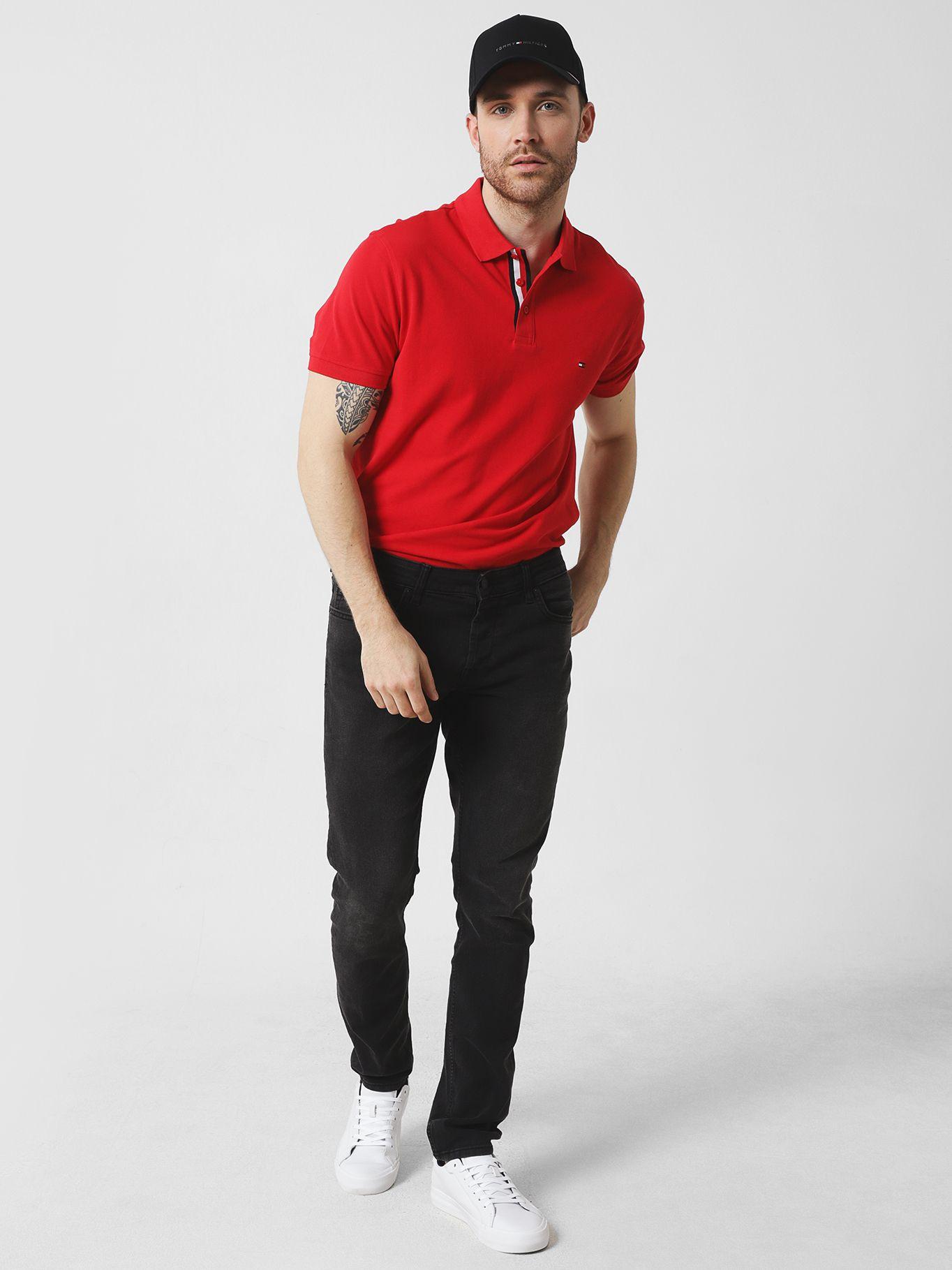 Polo Solid Con Logo Bordado Rojo Tommy Hilfiger-1