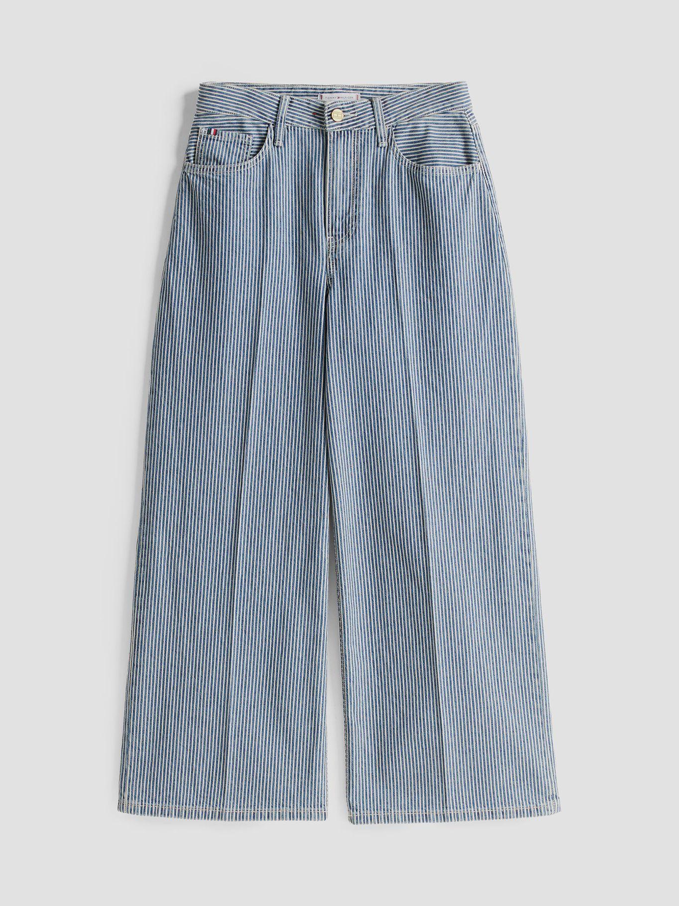 Jeans Wide Leg Talle Alto Rayas Celeste Tommy Hilfiger-4
