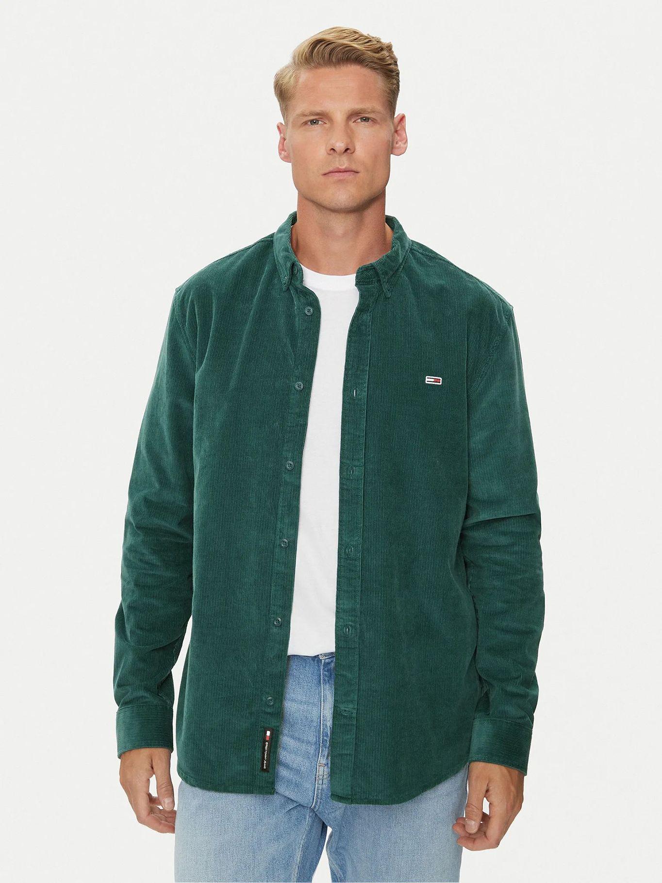 Camisa De Corderoy Regular Fit Verde Tommy Hilfiger-0