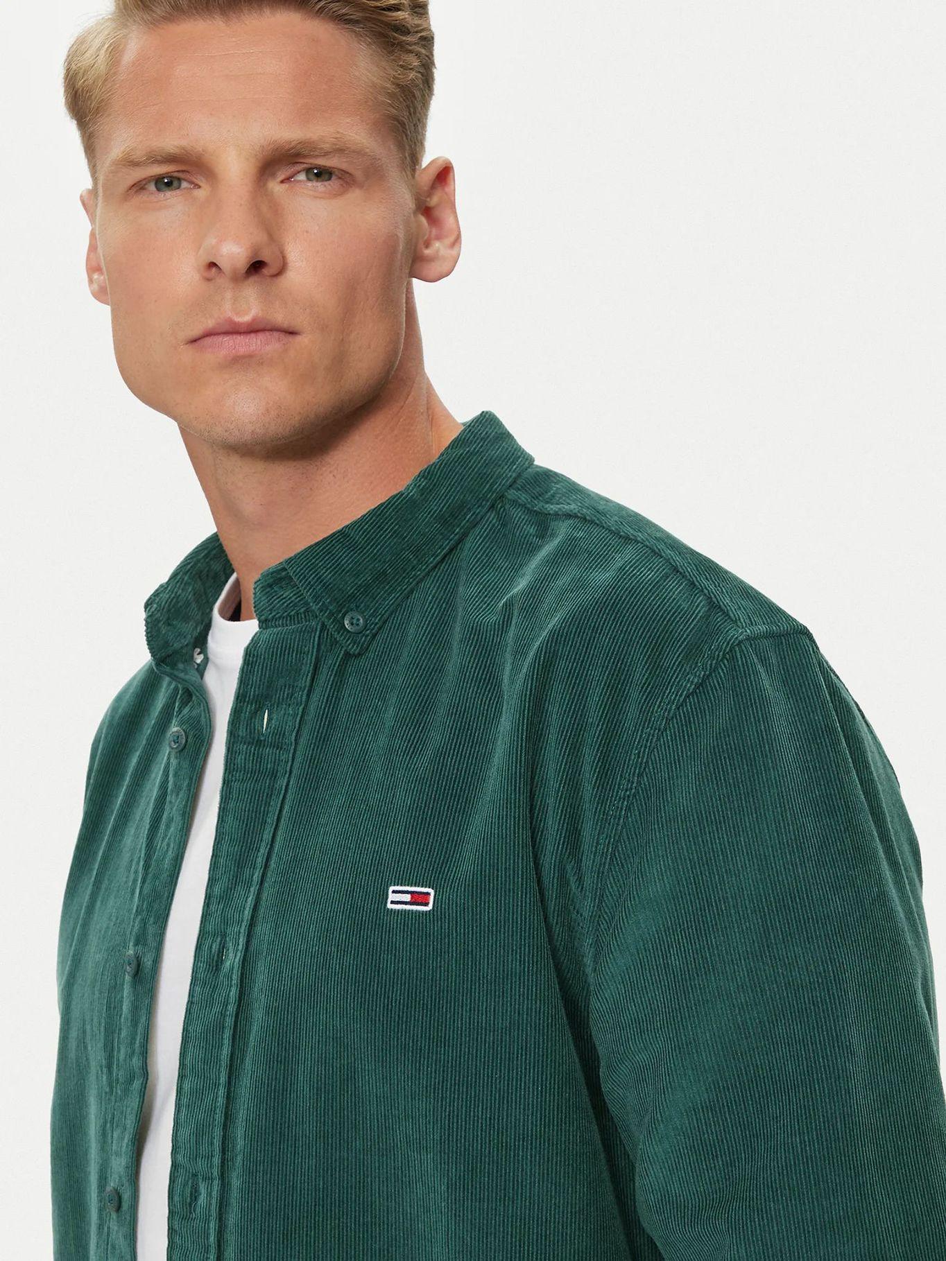 Camisa De Corderoy Regular Fit Verde Tommy Hilfiger-3