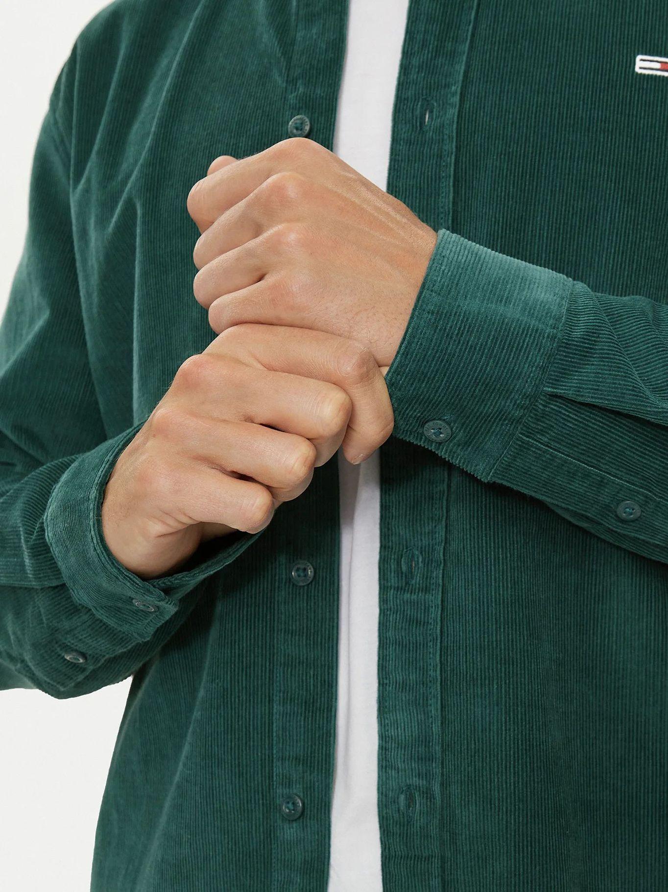 Camisa De Corderoy Regular Fit Verde Tommy Hilfiger-4