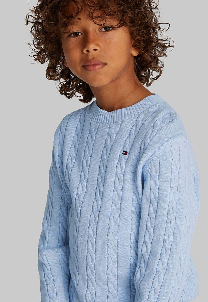 Sweater De Punto Cuello Redondo Celeste Tommy Hilfiger-2
