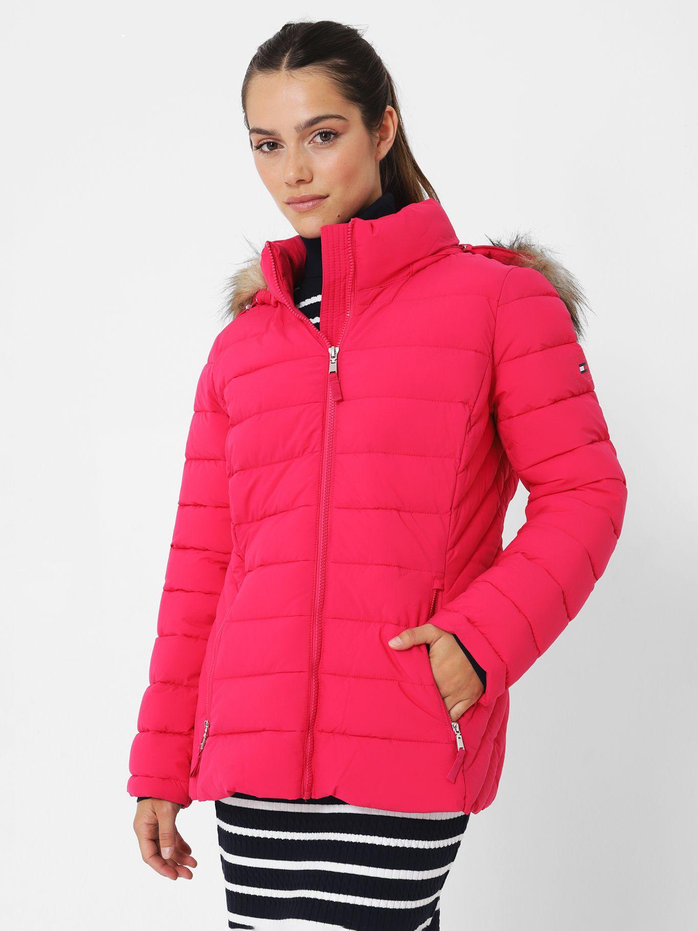 Parka Acolchada Con Cierre Rosado Tommy Hilfiger-0