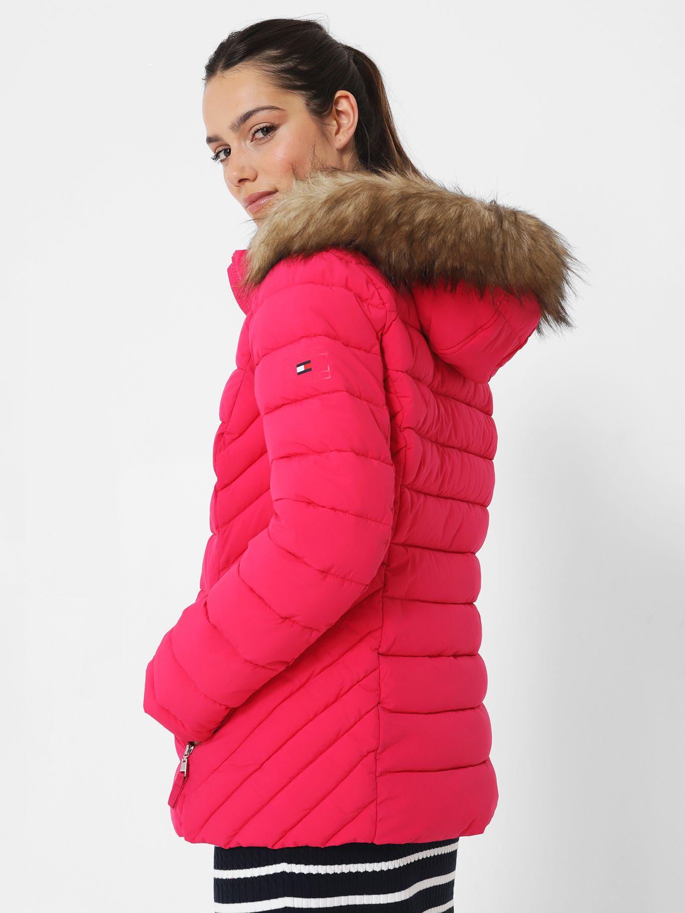 Parka Acolchada Con Cierre Rosado Tommy Hilfiger-2