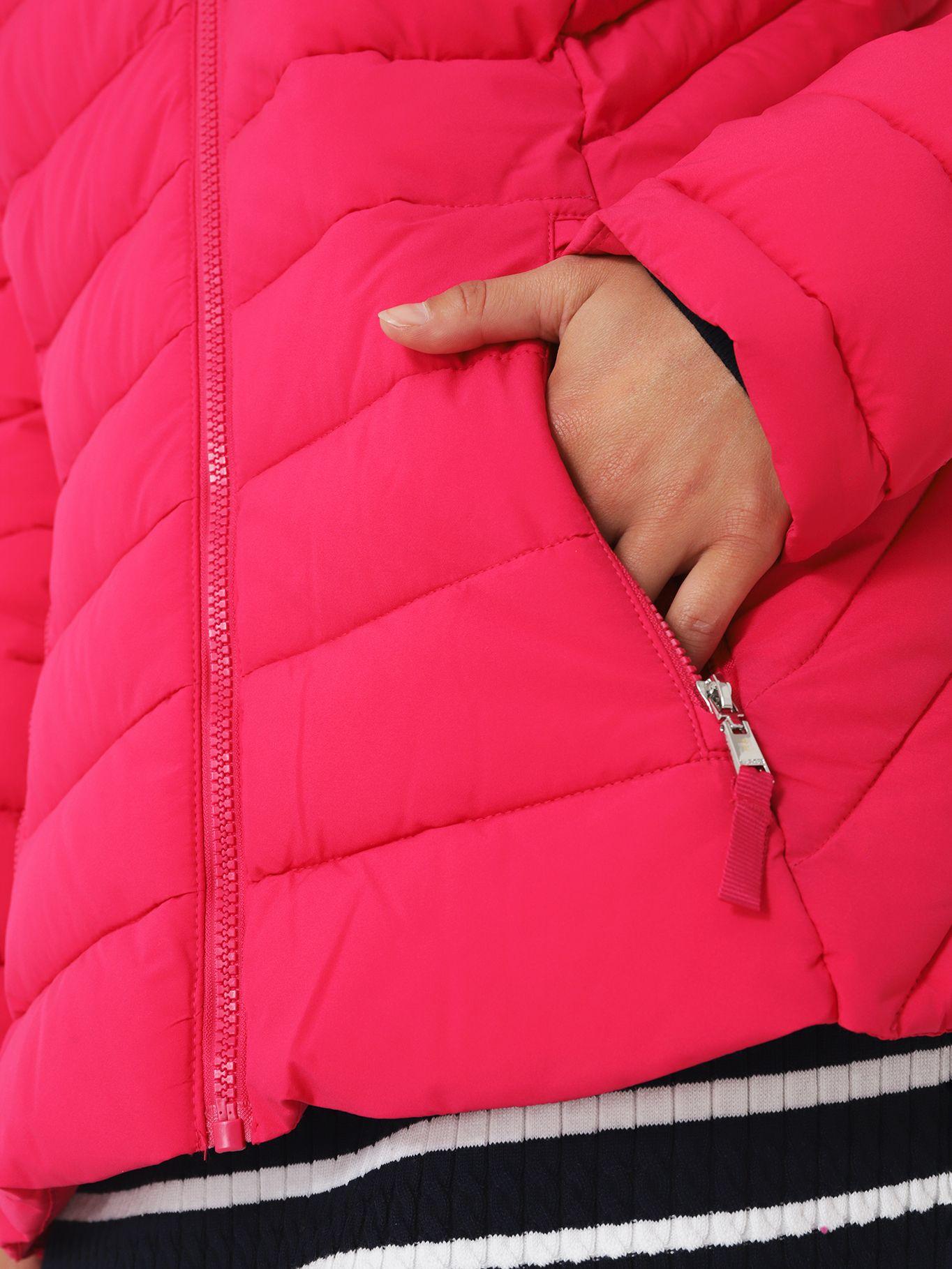 Parka Acolchada Con Cierre Rosado Tommy Hilfiger-4