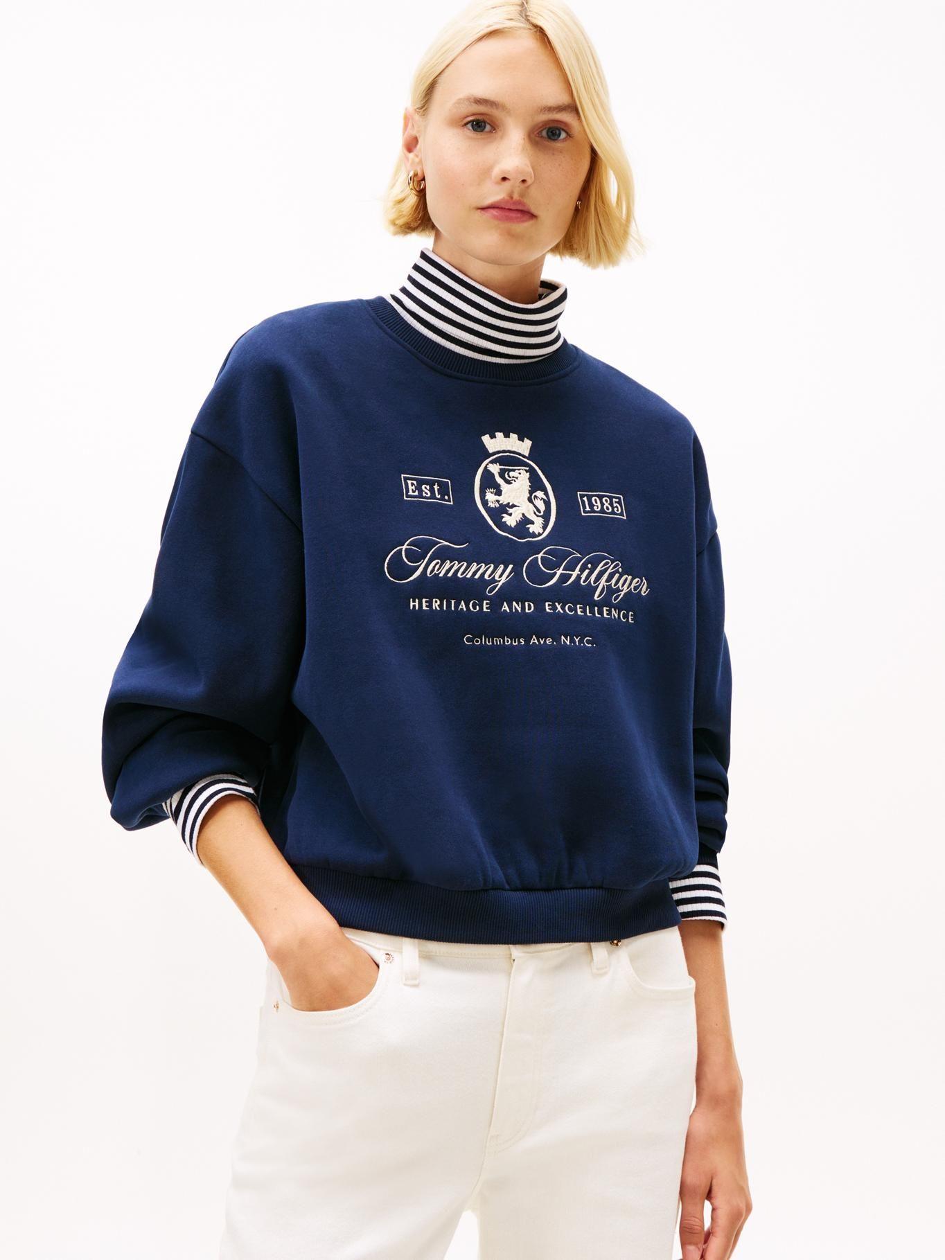 Polerón Relaxed Varsity Crest Azul Tommy Hilfiger-0