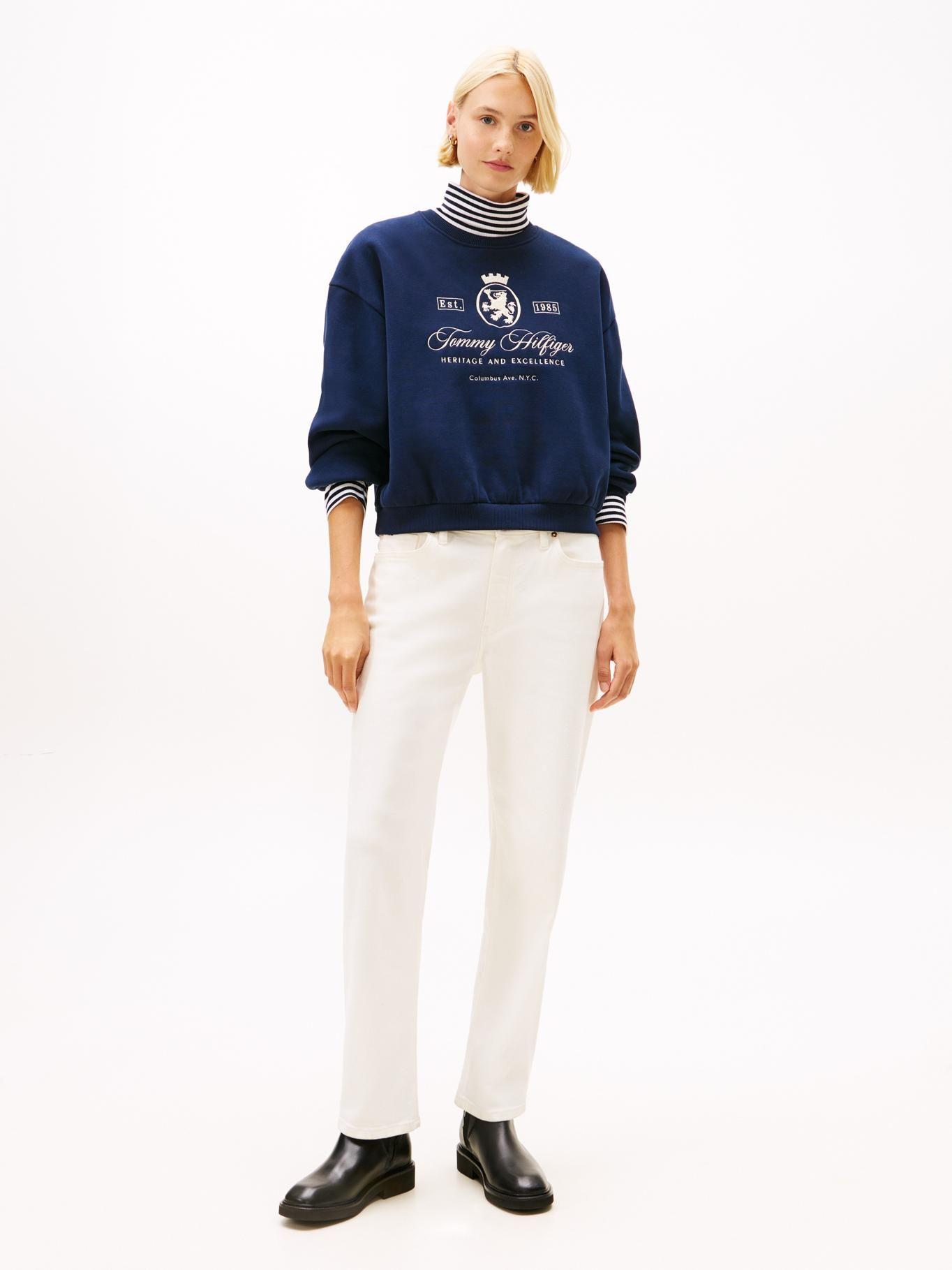 Polerón Relaxed Varsity Crest Azul Tommy Hilfiger-1
