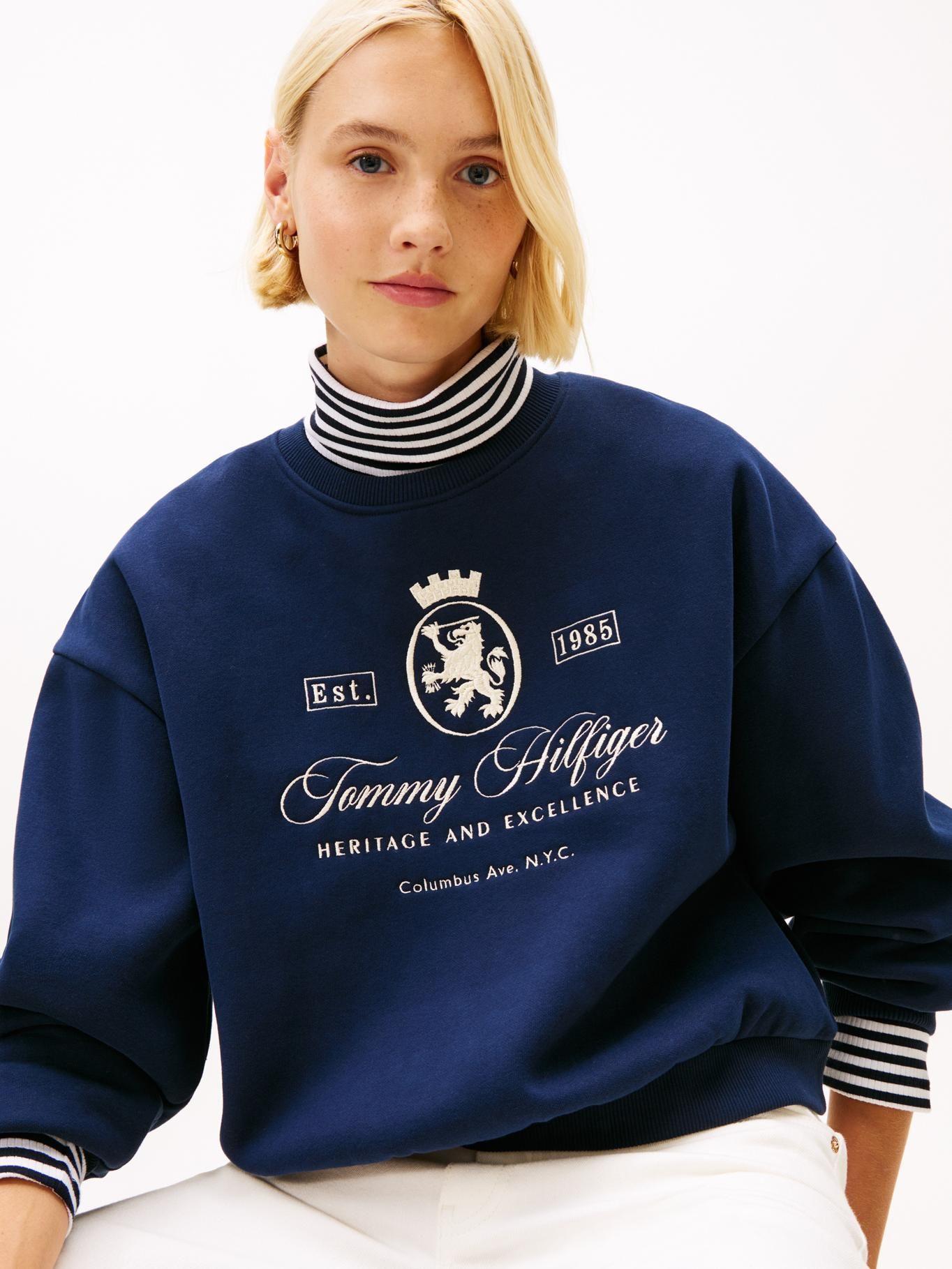 Polerón Relaxed Varsity Crest Azul Tommy Hilfiger-3