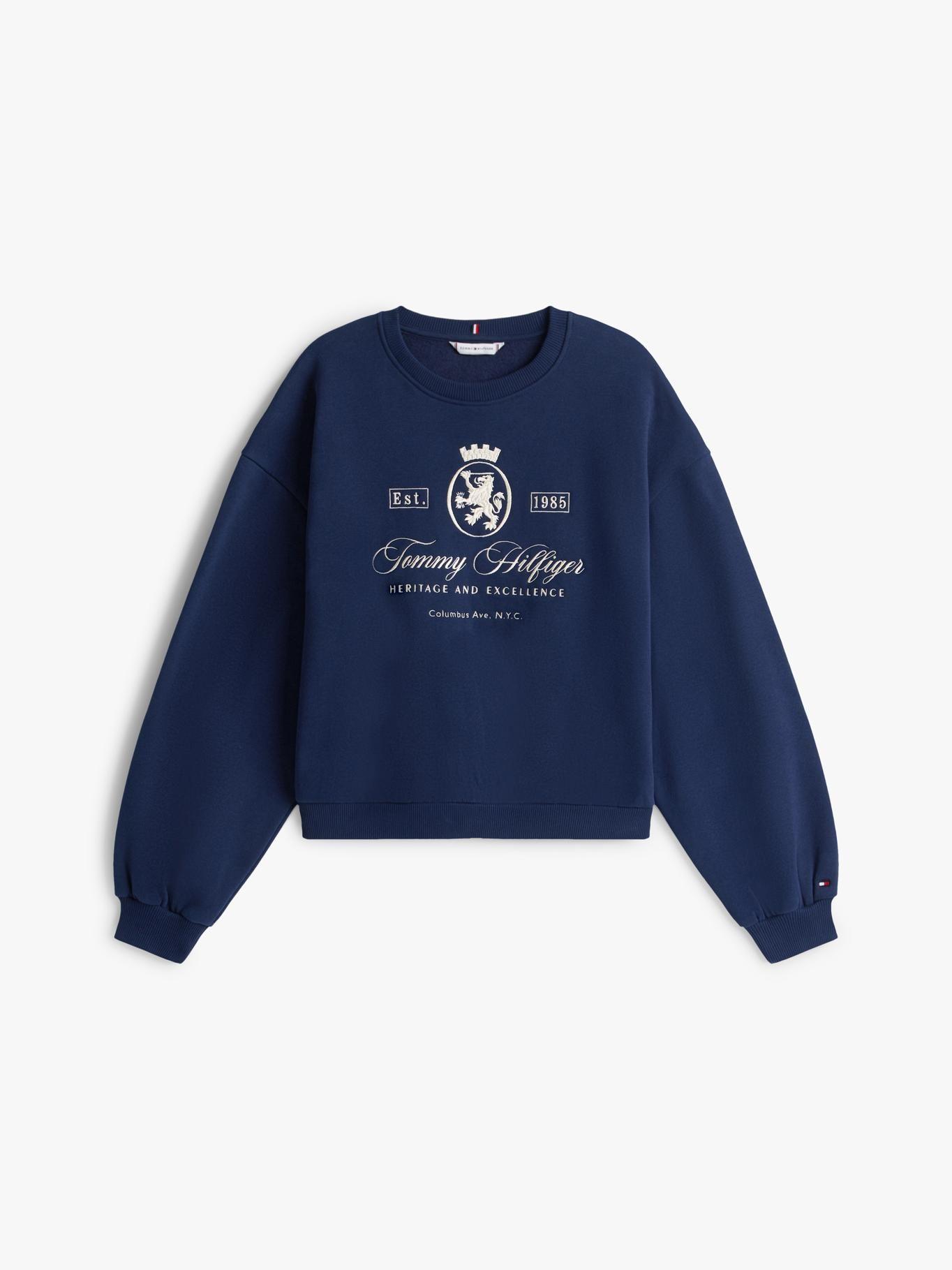 Polerón Relaxed Varsity Crest Azul Tommy Hilfiger-4