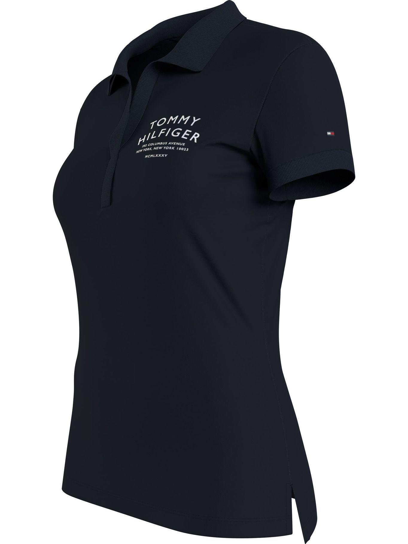 Polo Im Slim Fit Logo Text Azul Tommy Hilfiger-2
