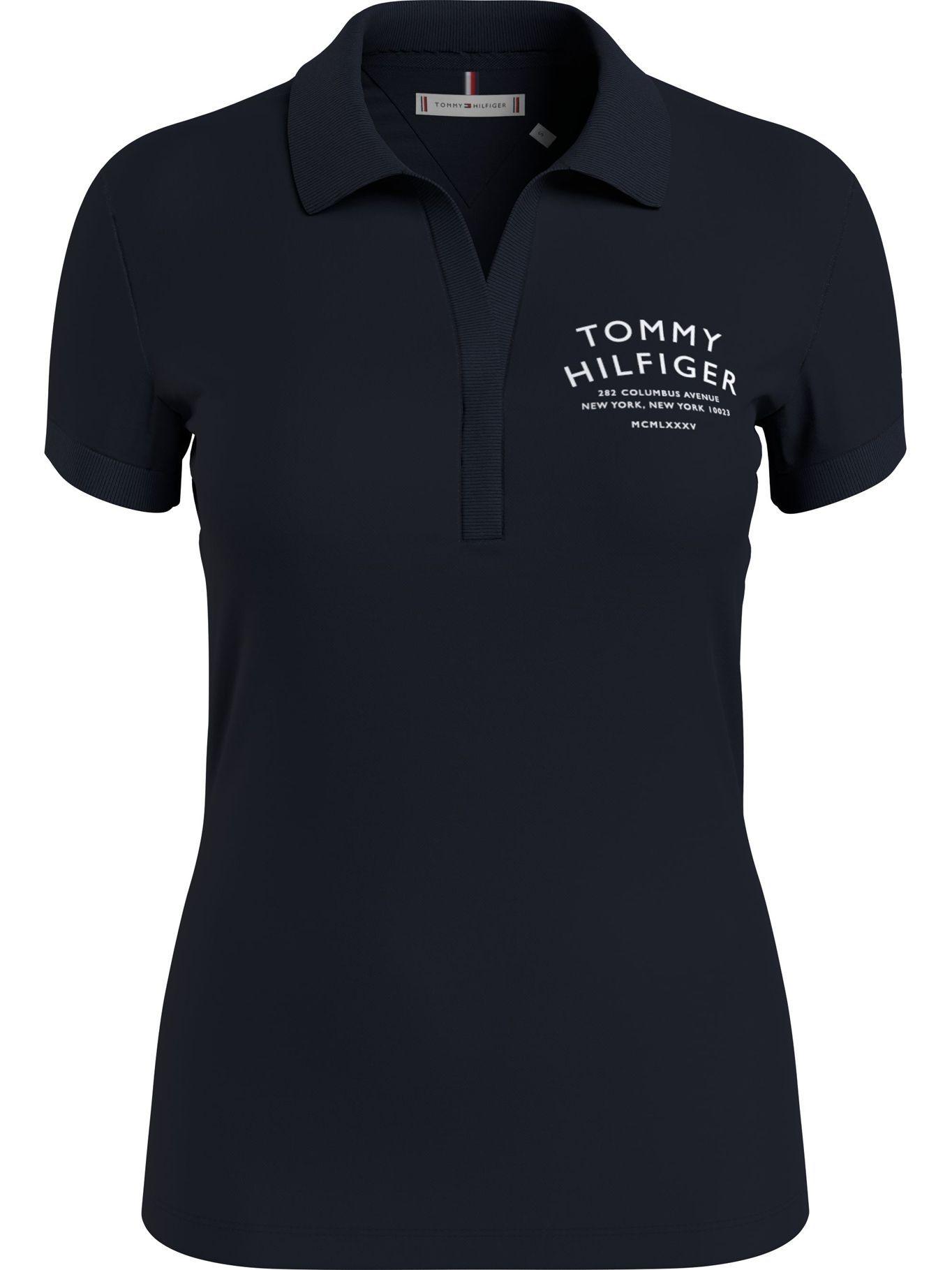 Polo Im Slim Fit Logo Text Azul Tommy Hilfiger-0