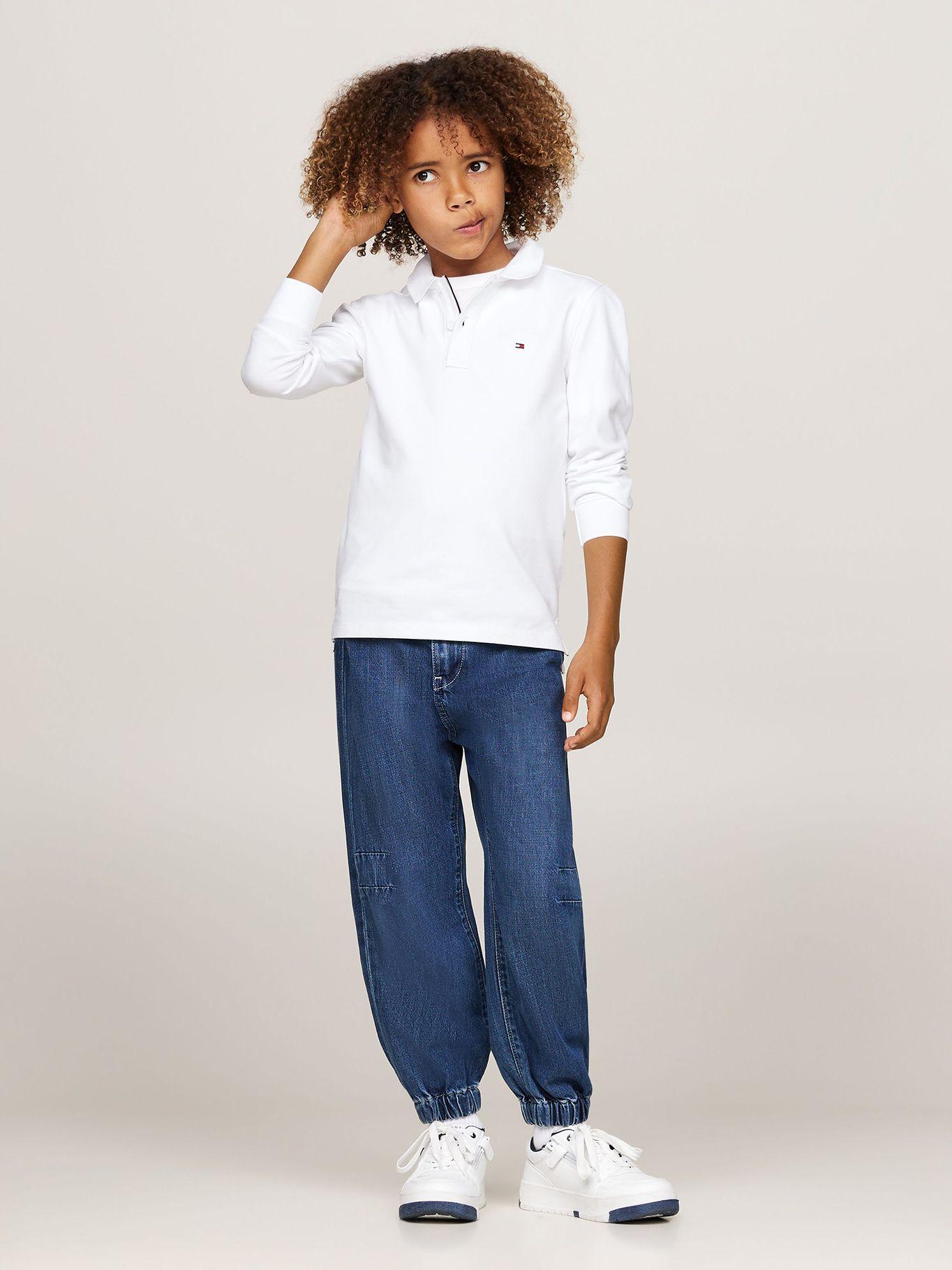 Polo Solid Con Logo Flag Blanco Tommy Hilfiger-1