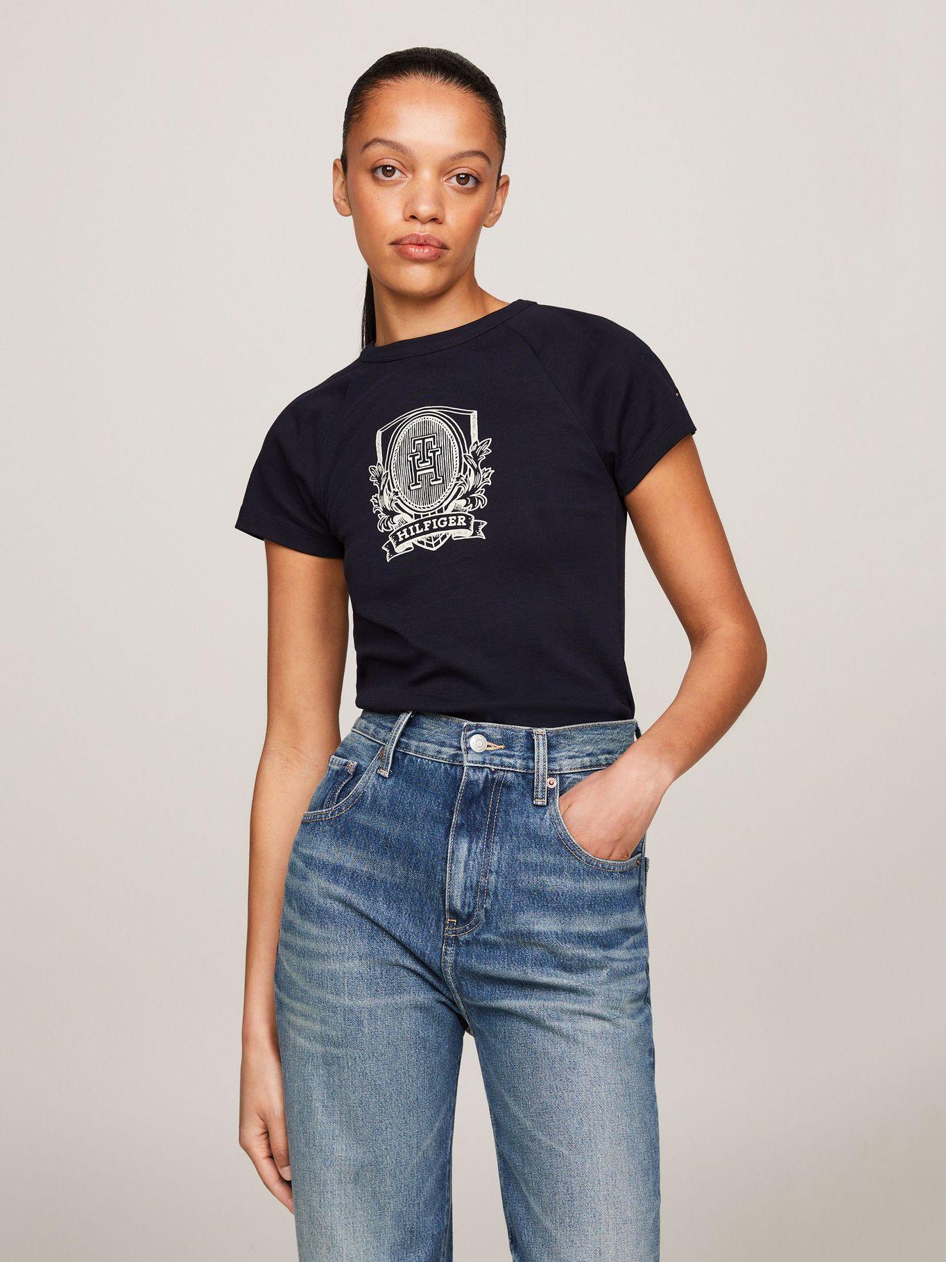Polera Con Logo De Corte Slim Azul Tommy Hilfiger-0
