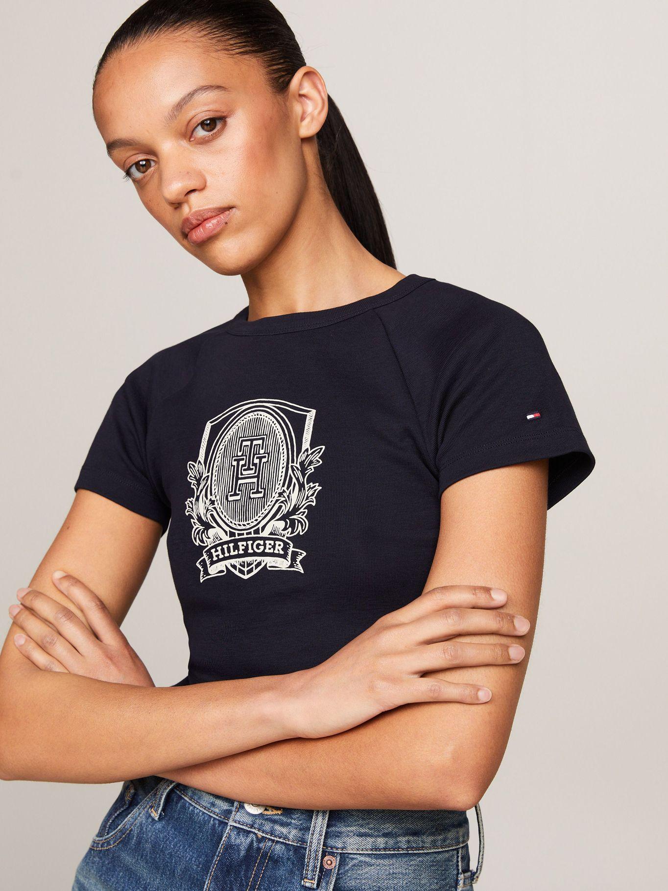 Polera Con Logo De Corte Slim Azul Tommy Hilfiger-3