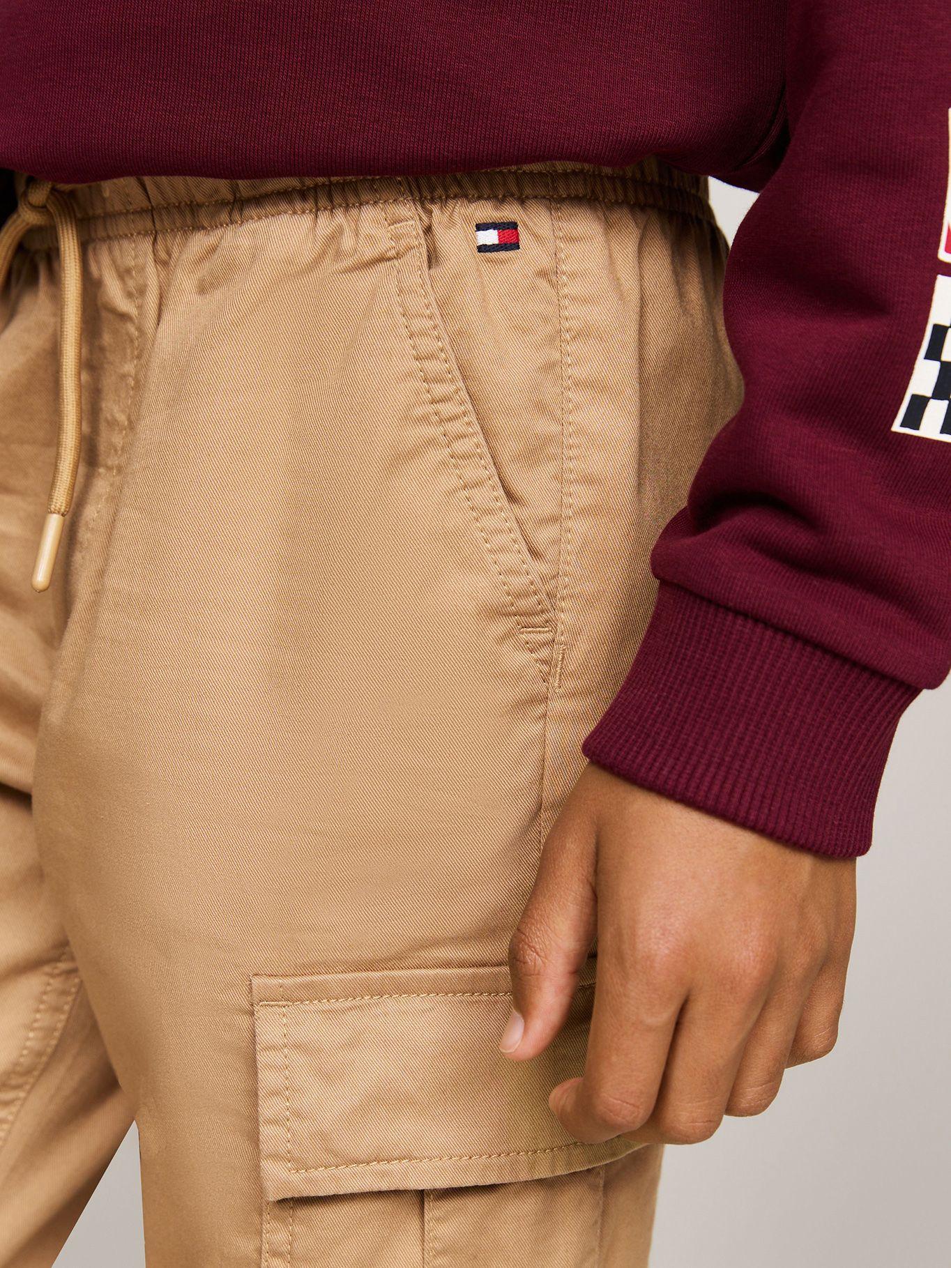 Pantalón Cargo De Algodón Con Logo Beige Tommy Hilfiger-3