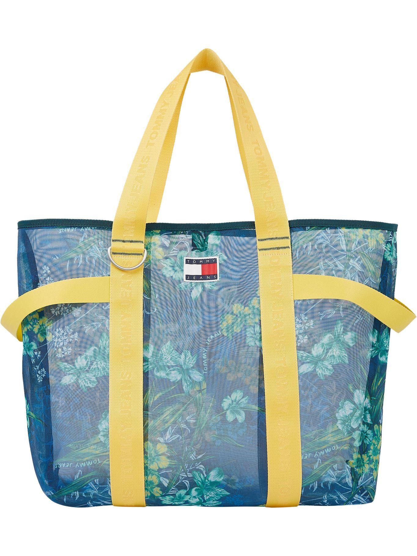 Bolso Tote De Malla Print De Flores Azul Tommy Hilfiger-0