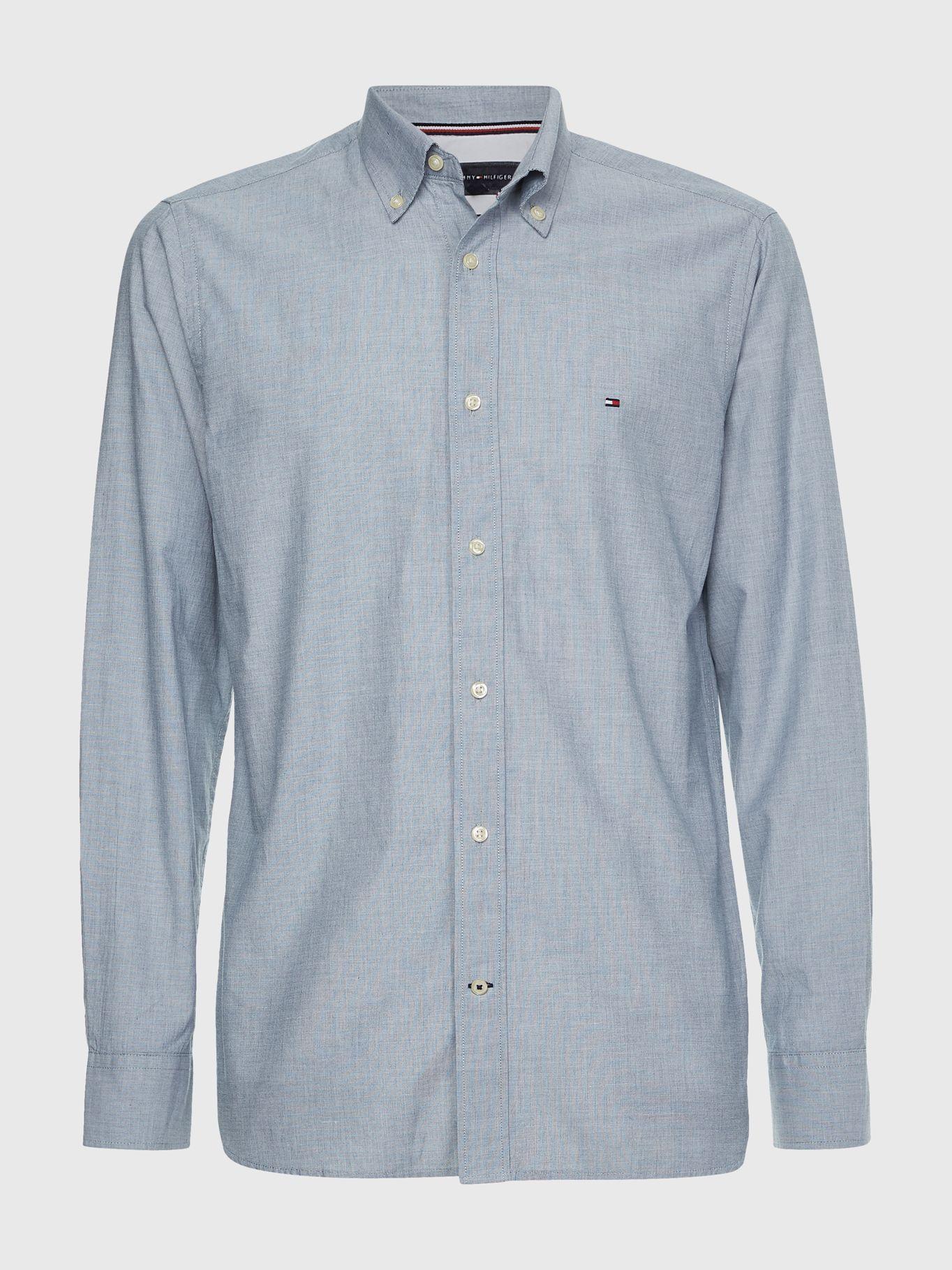 Camisa Popelín Regular Gris Tommy Hilfiger A2-4