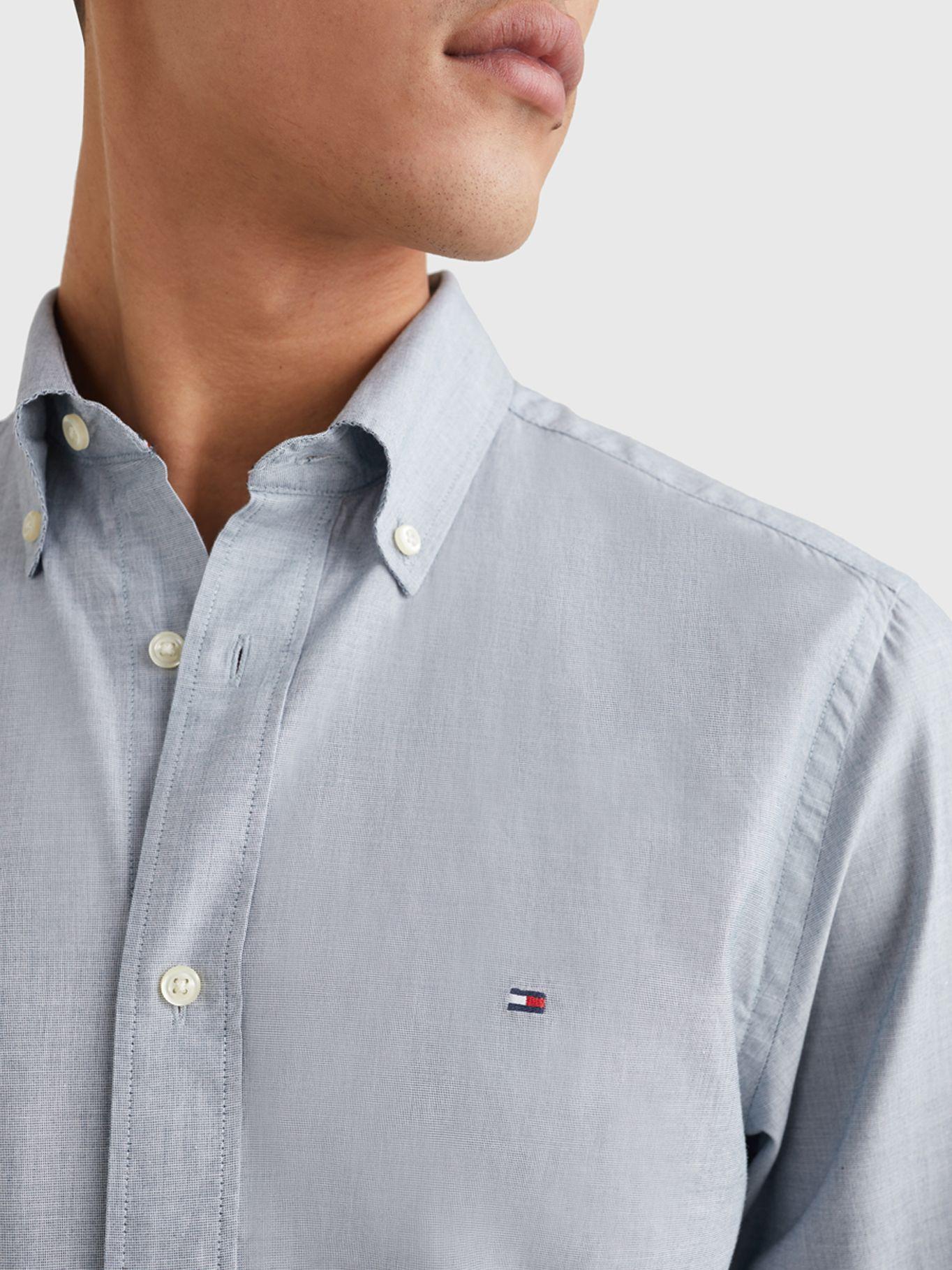 Camisa Popelín Regular Gris Tommy Hilfiger A2-2