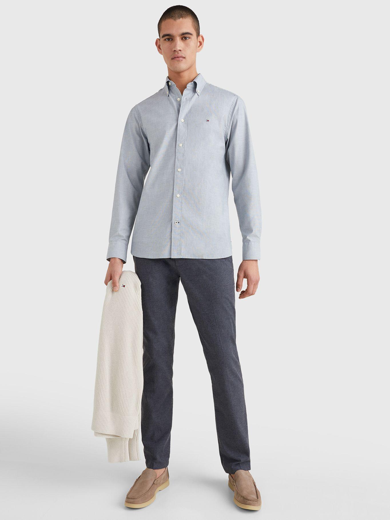 Camisa Popelín Regular Gris Tommy Hilfiger A2-3