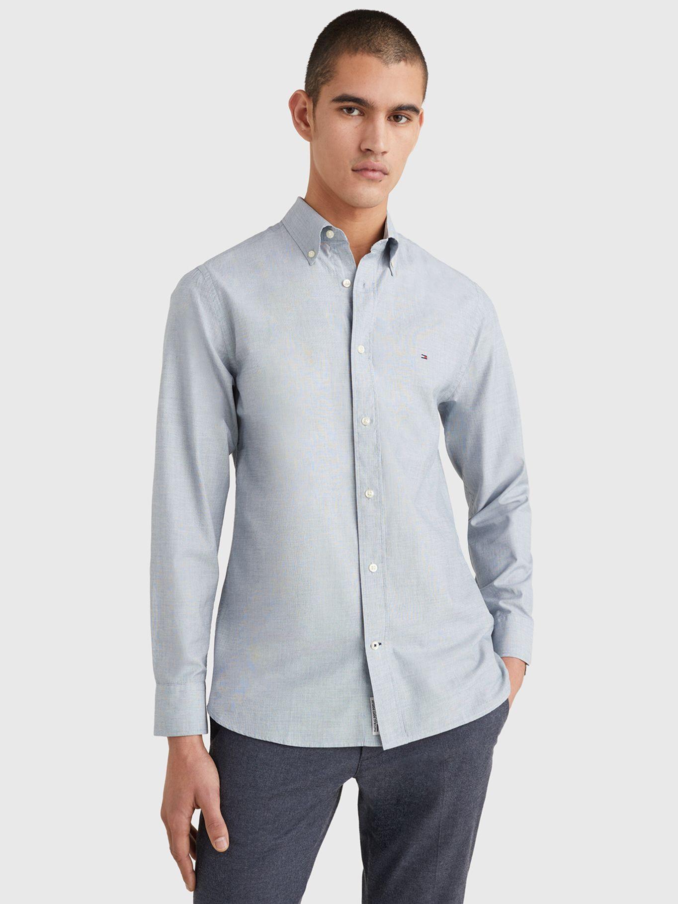 Camisa Popelín Regular Gris Tommy Hilfiger A2-0