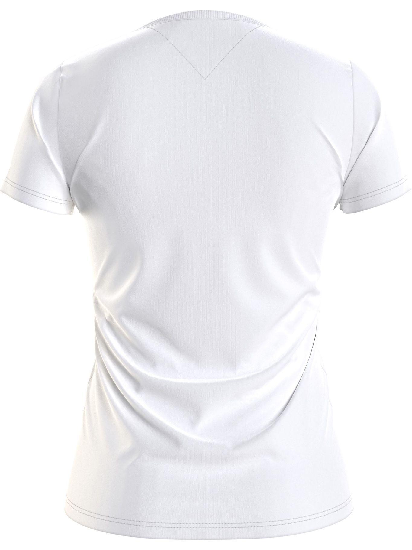 Polera Slim Logo College Blanco Tommy Jeans MY2-1