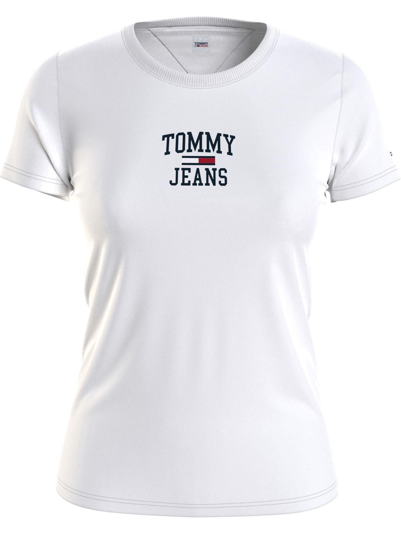 Polera Slim Logo College Blanco Tommy Jeans MY2-0