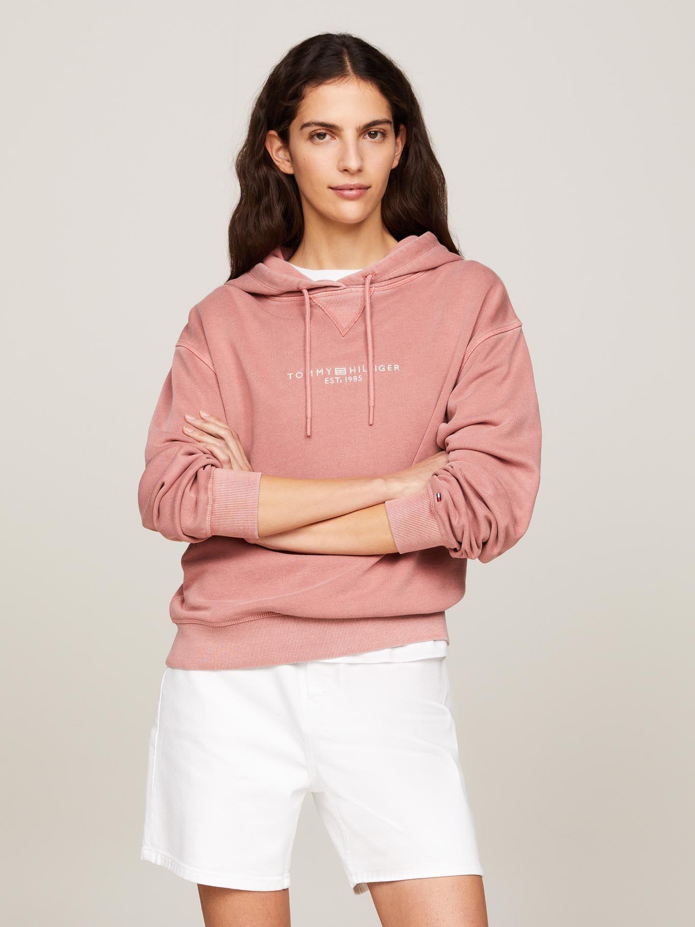 Polerón Hoodie Logo Tonal Bordado Rosado Tommy Hilfiger-0
