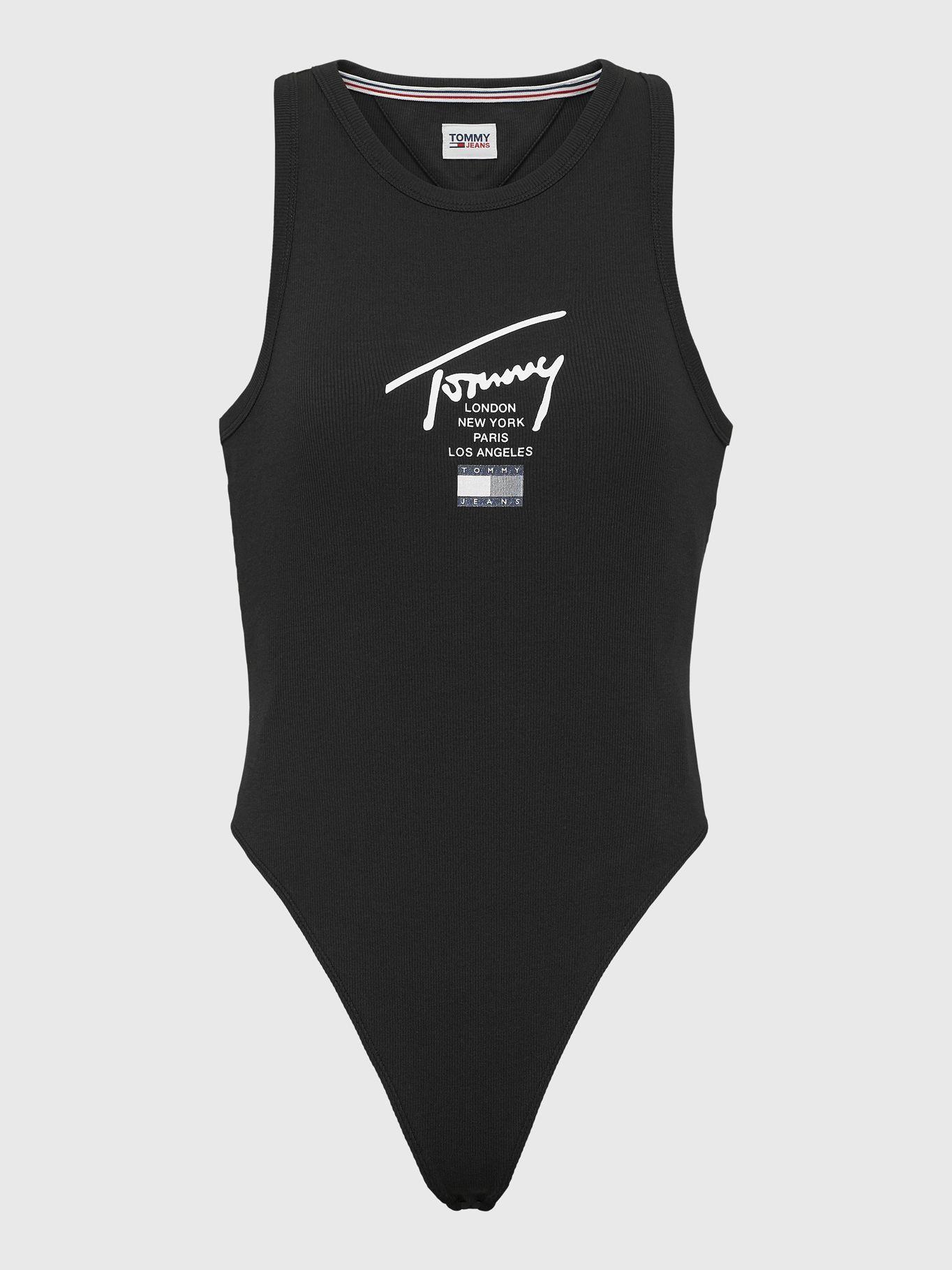 Body Sin Mangas Signature Logo Negro Tommy Jeans-0