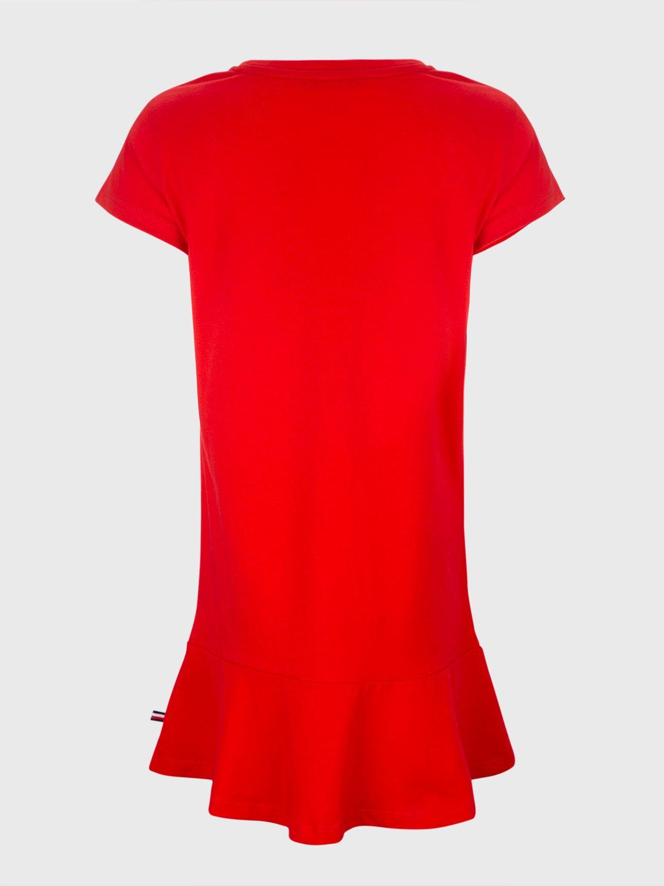 Vestido Camisero Con Vuelos Rojo Tommy Hilfiger-1