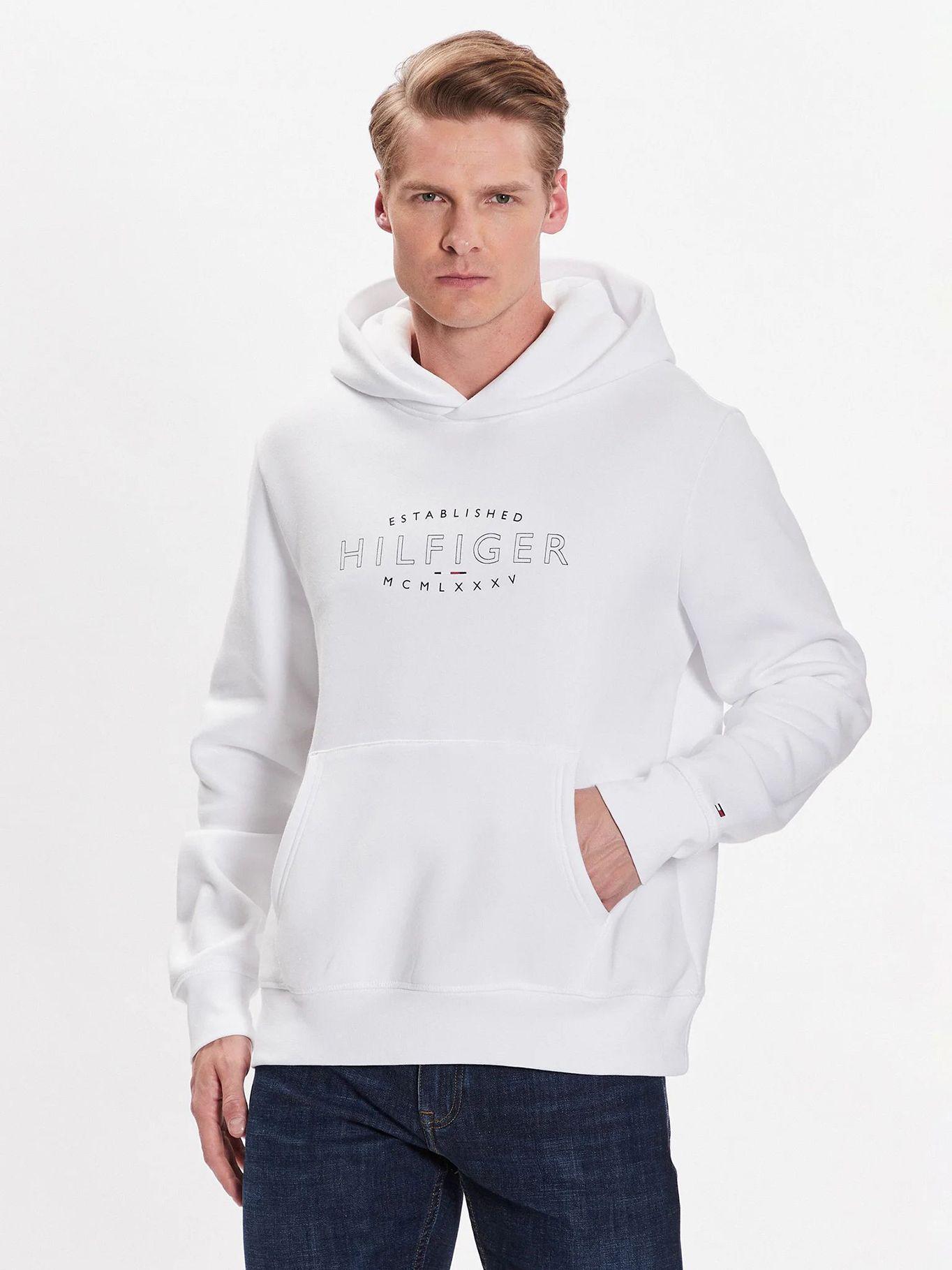 Polerón Hoodie Curve Logo Blanco Tommy Hilfiger-0