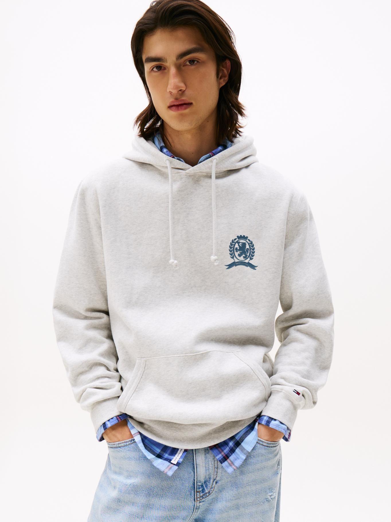 Polerón Hoodie Heritage Crest Gris Tommy Jeans-0