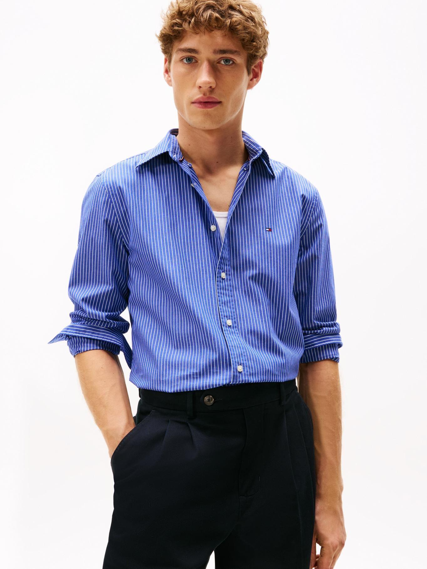 Camisa Core De Popelín Regular Fit Azul Tommy Hilfiger-0