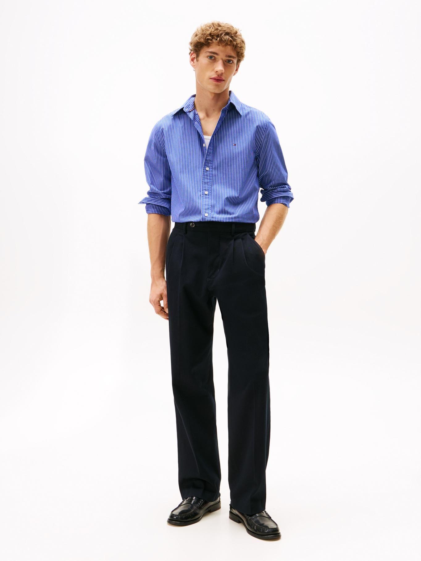 Camisa Core De Popelín Regular Fit Azul Tommy Hilfiger-1
