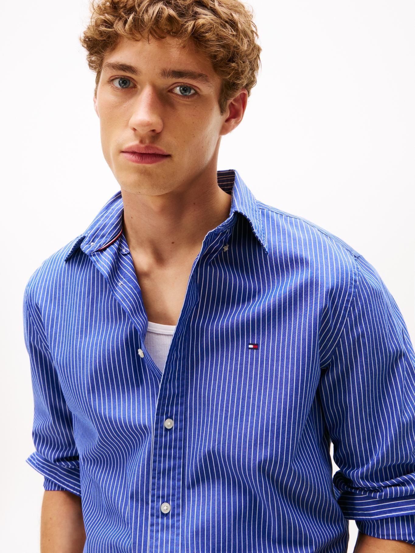 Camisa Core De Popelín Regular Fit Azul Tommy Hilfiger-3