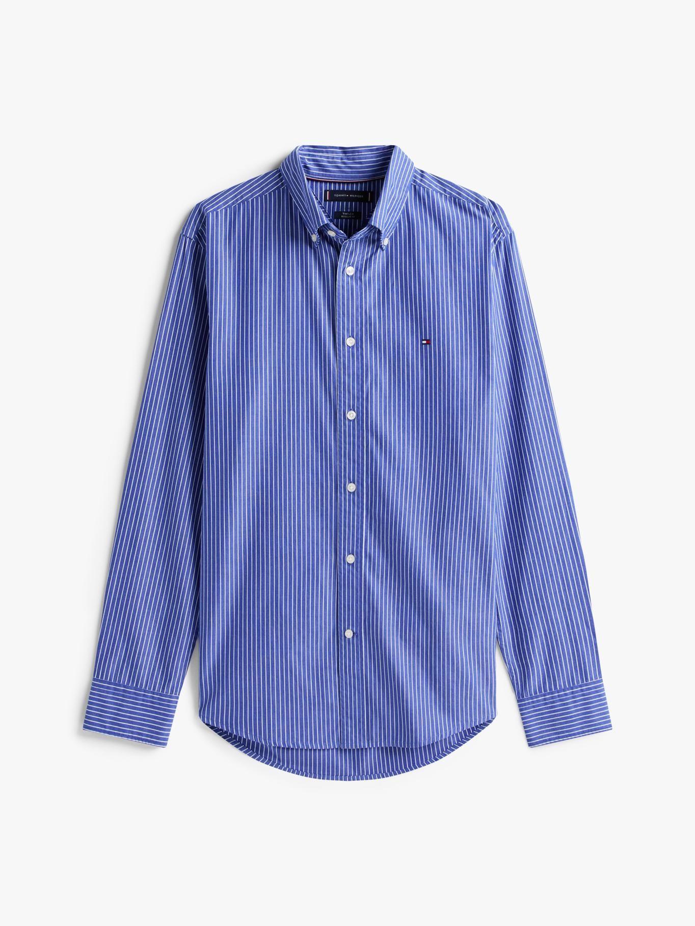 Camisa Core De Popelín Regular Fit Azul Tommy Hilfiger-4